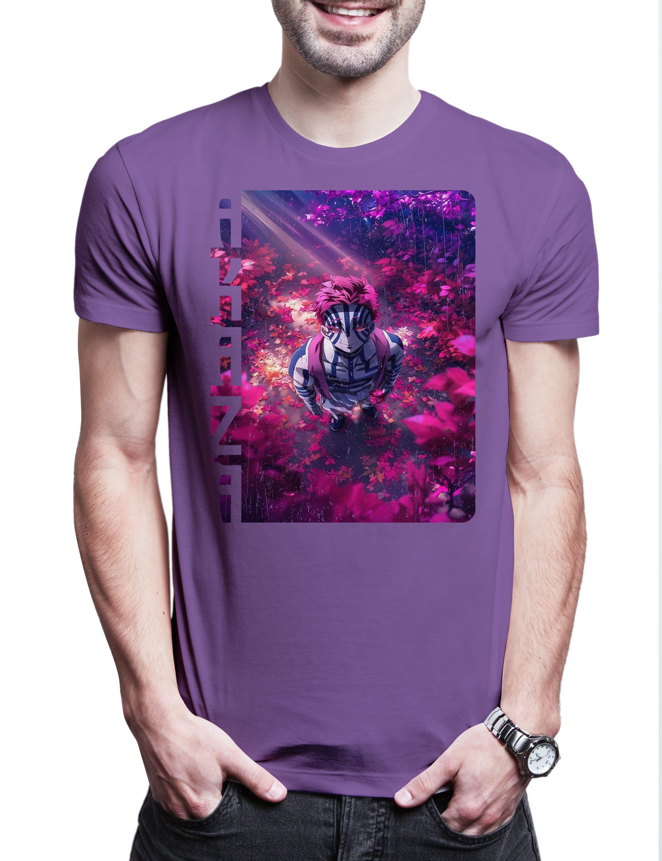 Print-Shirt Anime Akaza Herren T-Shirt Kamado Nezuko Slayer Zenitsu Inosuke