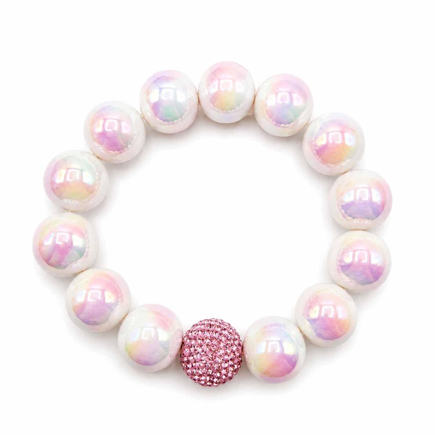 Impala Perlenarmband Armband Glam – 16 mm Perlen mit edlem Schimmer, Damenarmband mit glänzenden Perlen, made in Germany