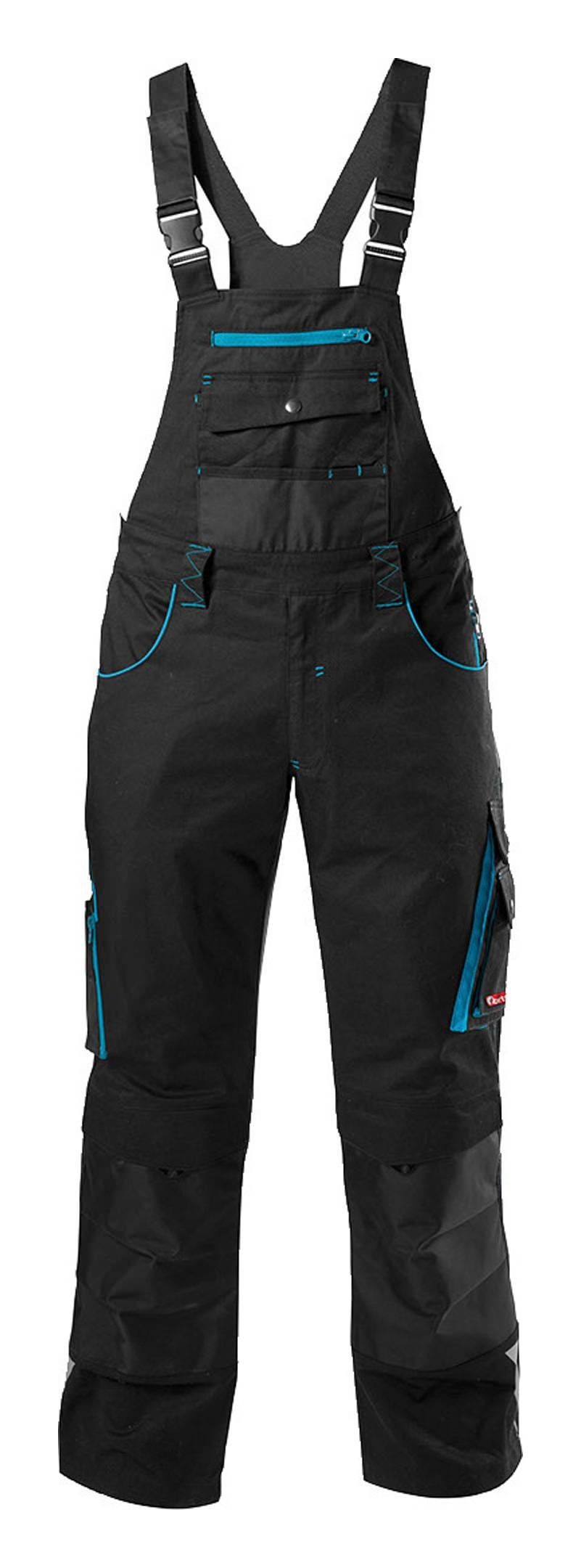 fortis Latzhose Herren 24 Black / turquoise Größe 110