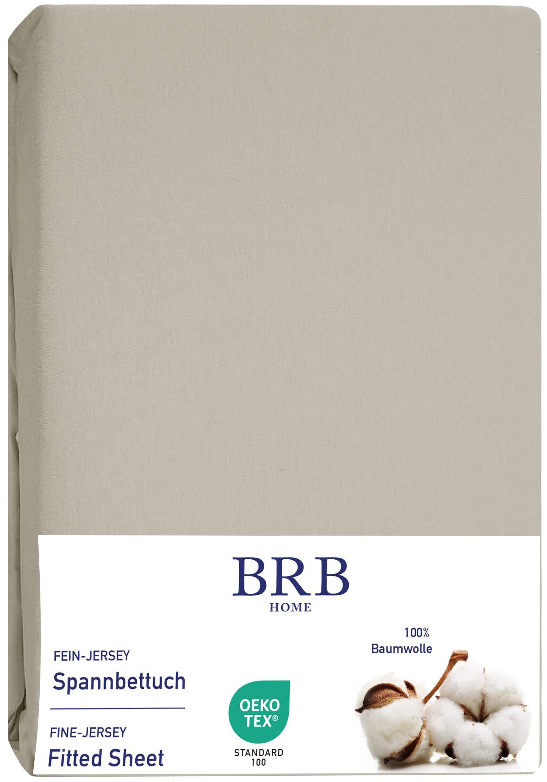 BRB HOME Spannbettlaken Spannbettuch Jersey Baumwolle Bettlaken Betttuch Mo günstig online kaufen