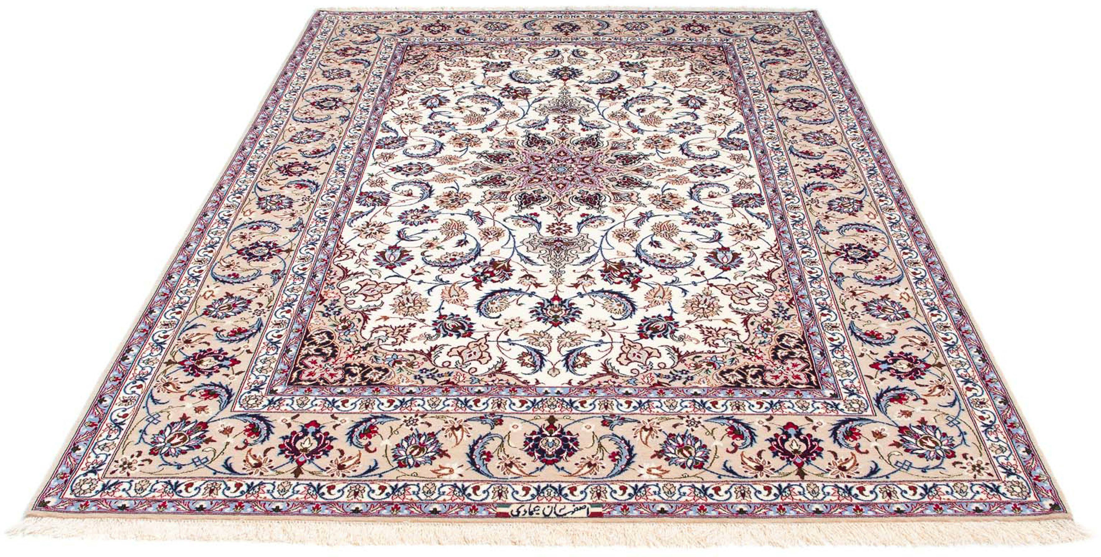 Orientteppich Perser - Isfahan - Premium - 243 x 162 cm - beige, morgenland, rechteckig, Höhe: 6 mm, Wohnzimmer, Handgeknüpft, Einzelstück mit Zertifikat