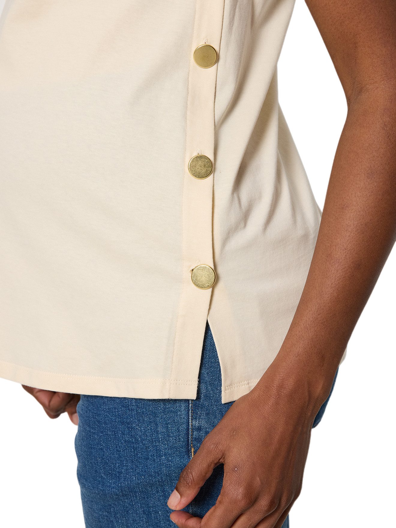 vertbaudet Umstandstop T-Shirt mit goldenen Knöpfen