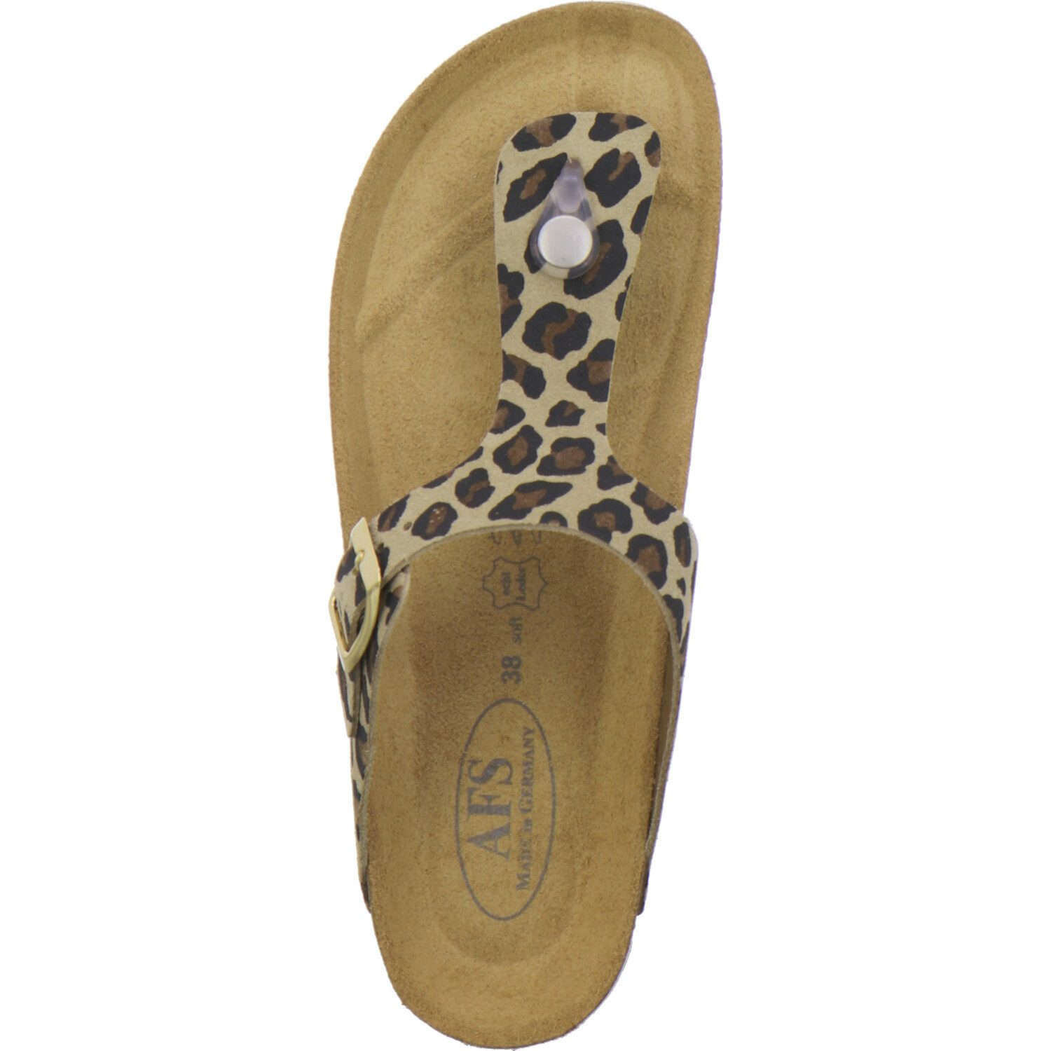 AFS-Schuhe 210798 Zehentrenner Pantolette für Damen mit Fußbett, bequeme Sandalen aus Leder