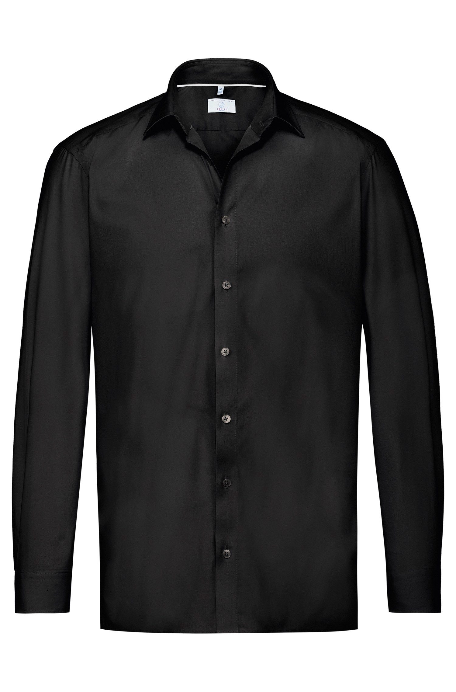 Langarmhemd Greiff Corporate Hemd PREMIUM Herren OEKO TEX® Regular Schwarz 37/38