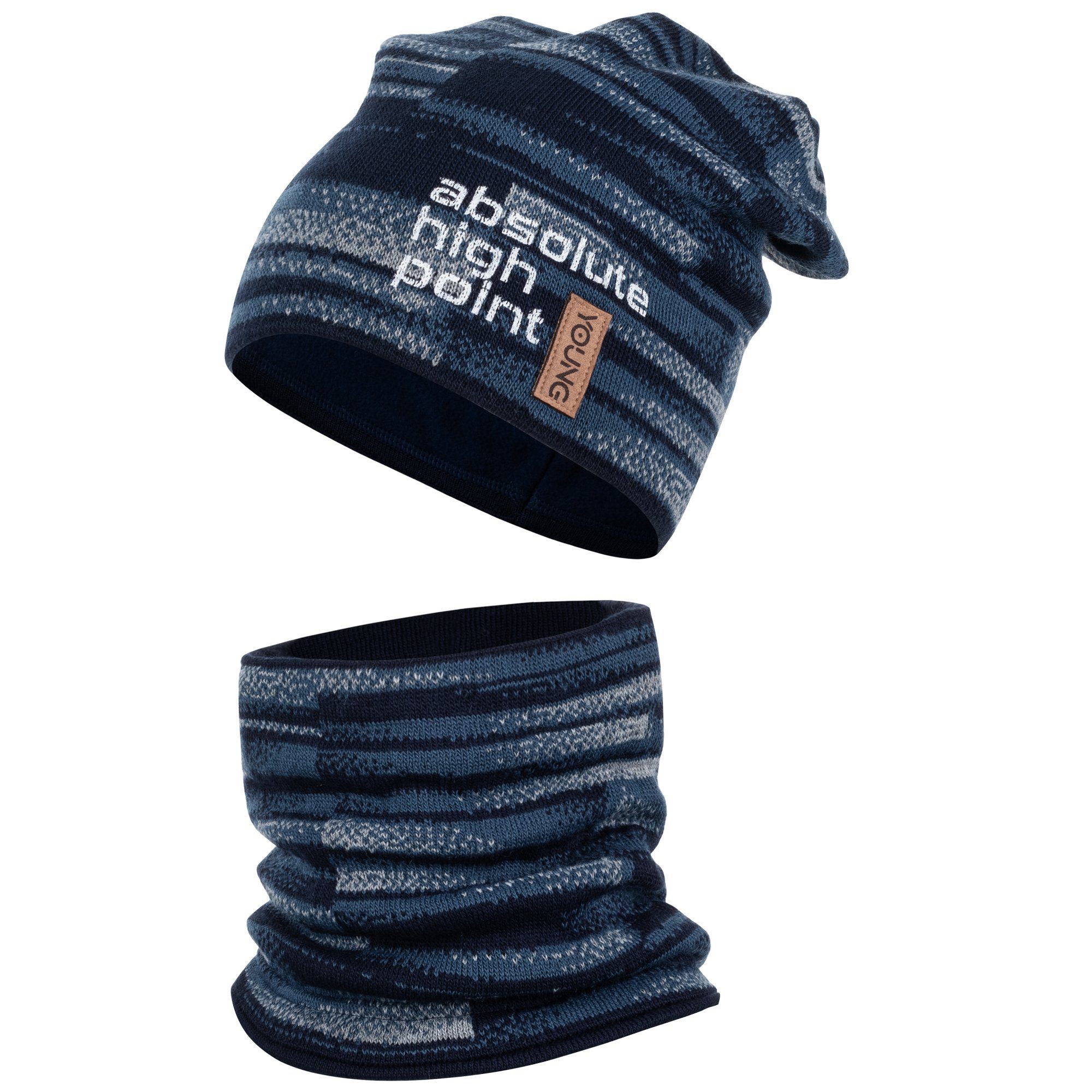 Smarilla Mütze & Schal Wintermütze Strickmütze Strickschal Loop Winterset