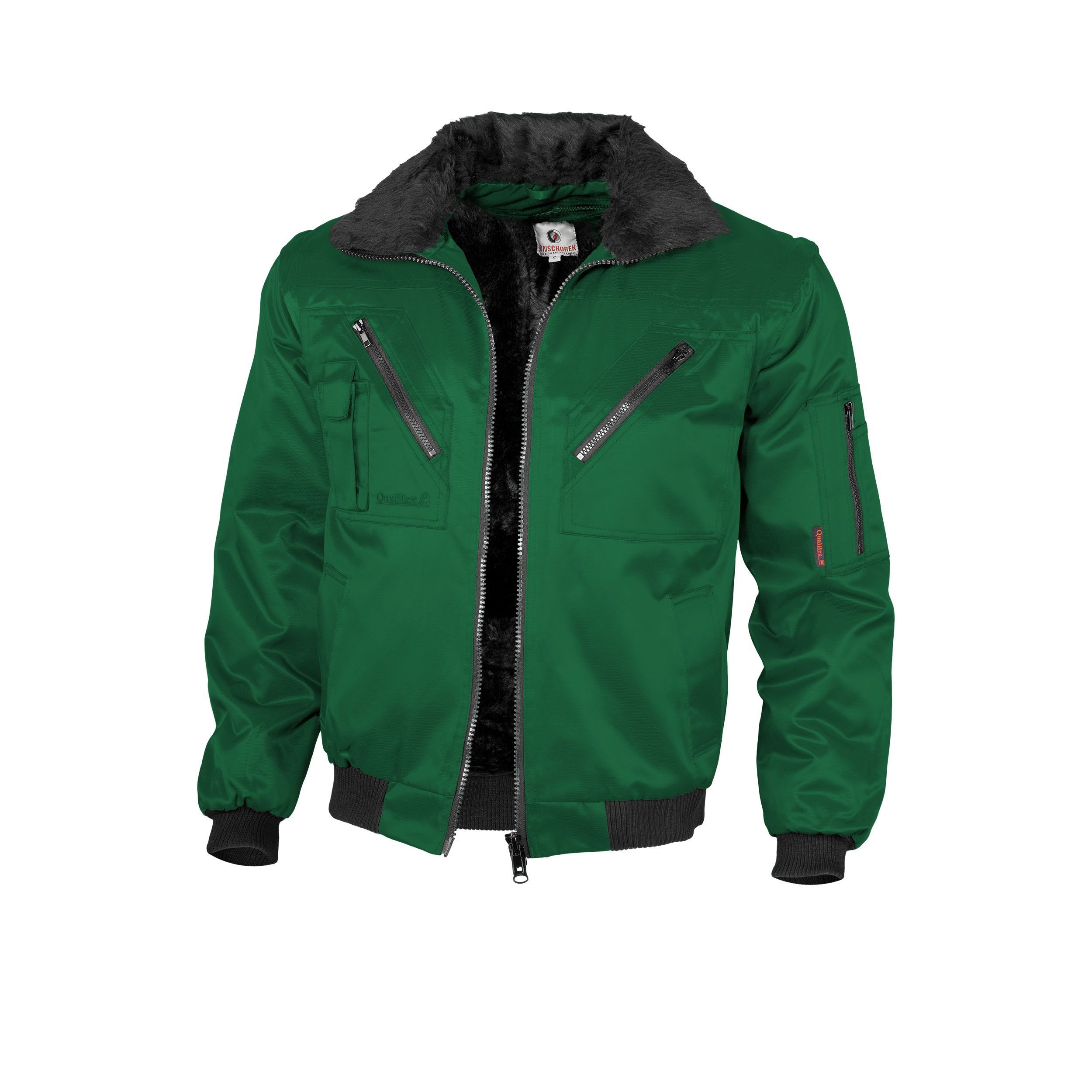 Qualitex Workwear Pilotenjacke Pilotenjacke einfarbig grün, günstig online kaufen