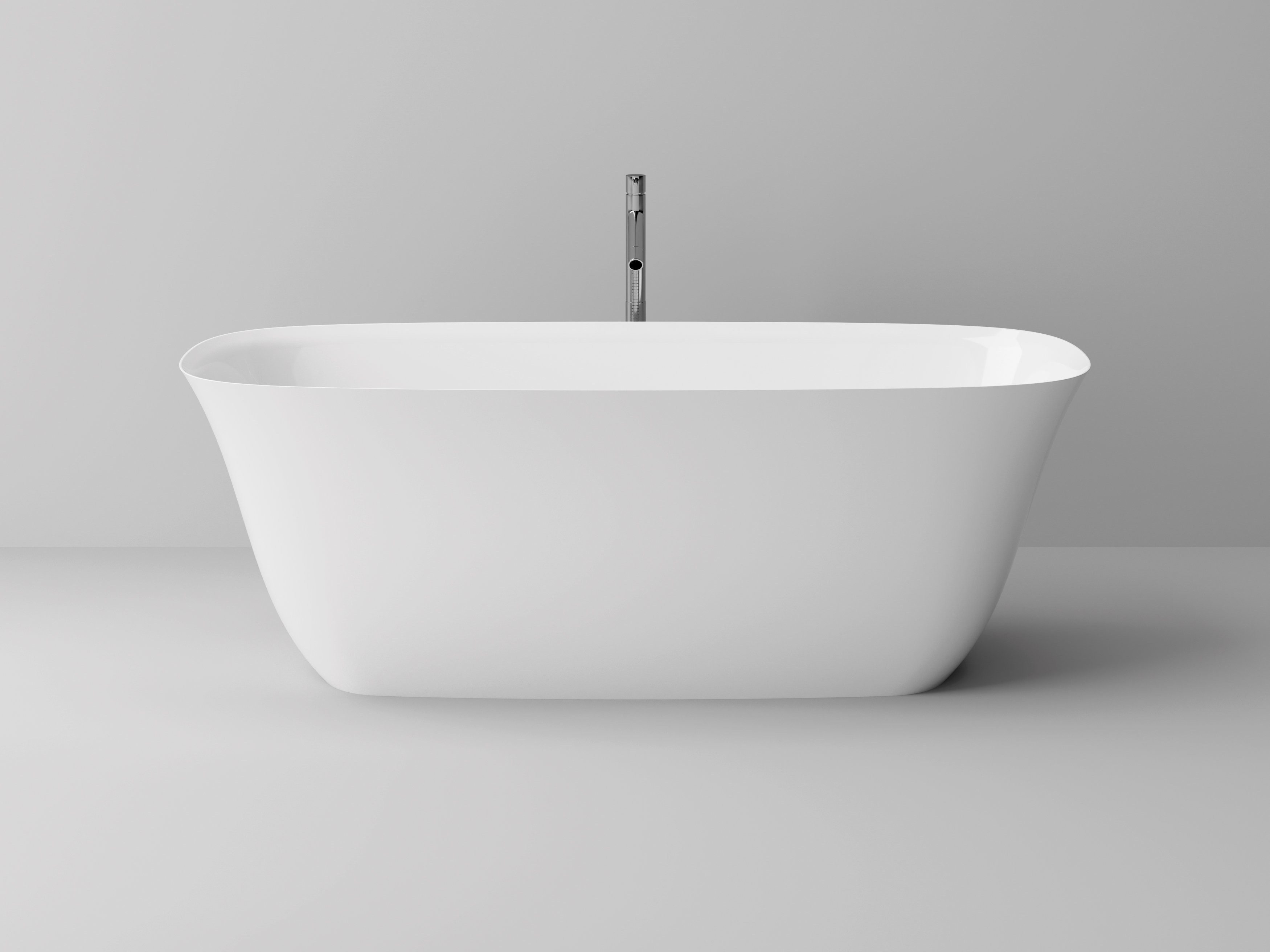 Intarbad Badewanne Freistehende Badewanne aus Mineralguss 170x77x62 cm in Weiß Glanz