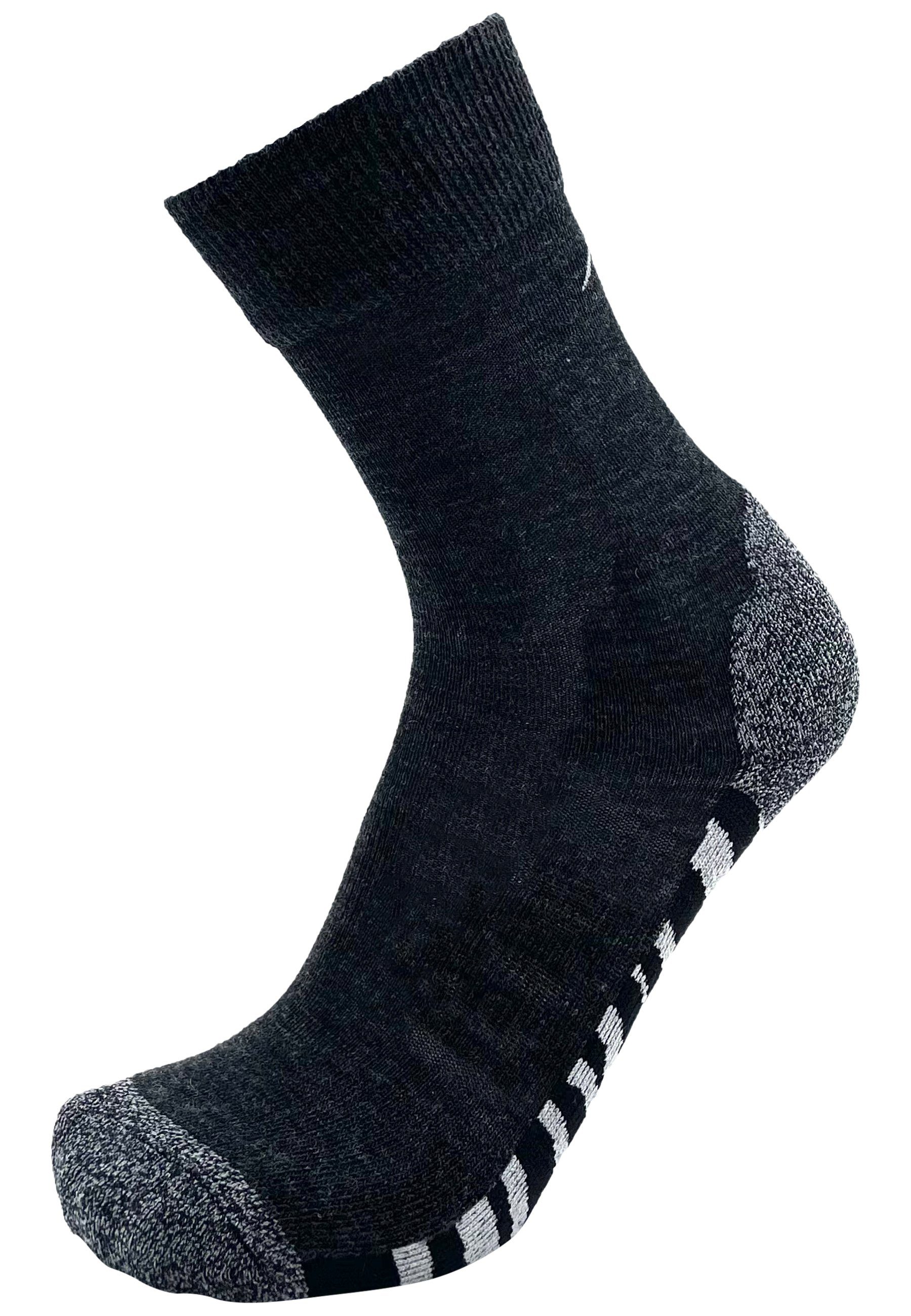 DRASSN Wandersocken Vohenstrauß Herren und Damen (1-Paar) aus Merino Wolle, mit druckfreiem Bündchen und Blasenschutz