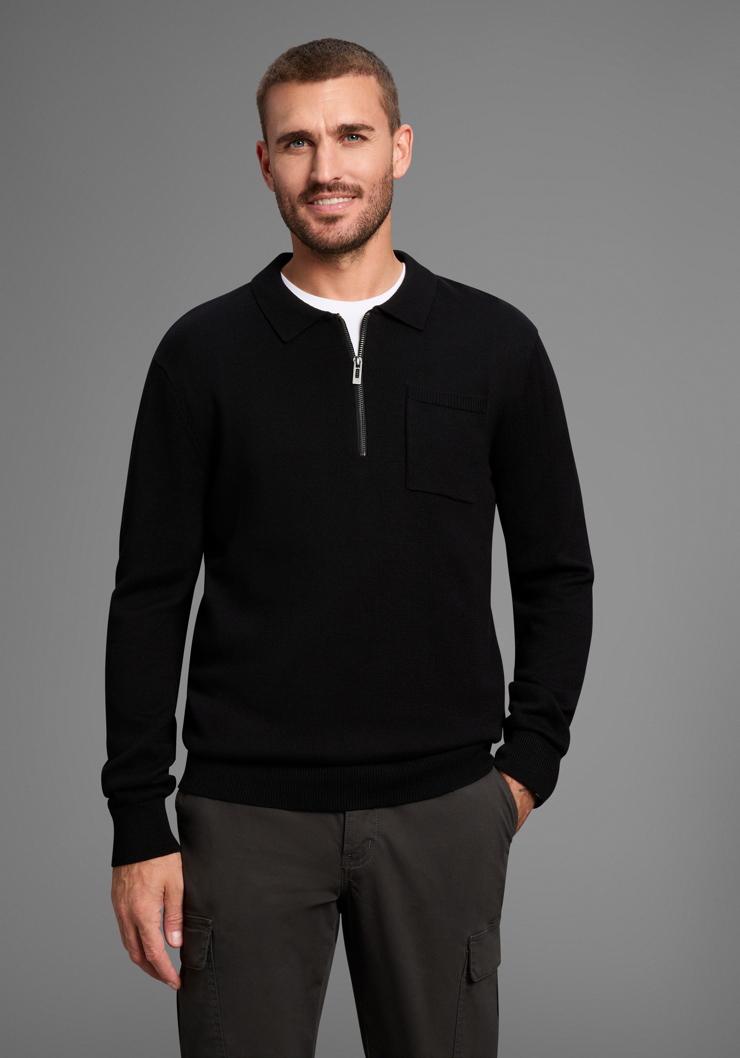 Bruno Banani Polokragenpullover mit Reißverschluss und günstig online kaufen