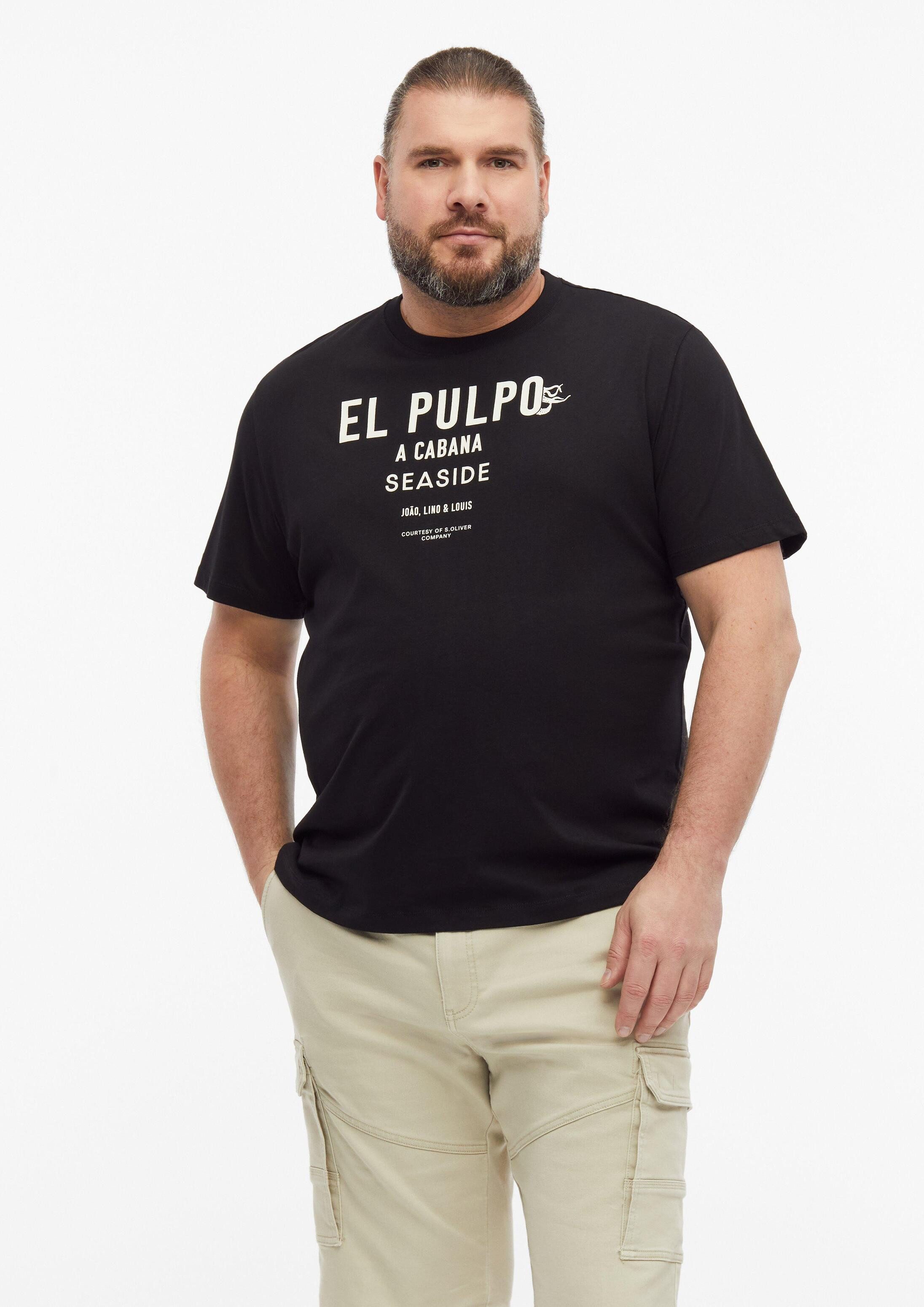 s.Oliver Kurzarmshirt T-Shirt Baumwoll-T-Shirt mit Frontprint