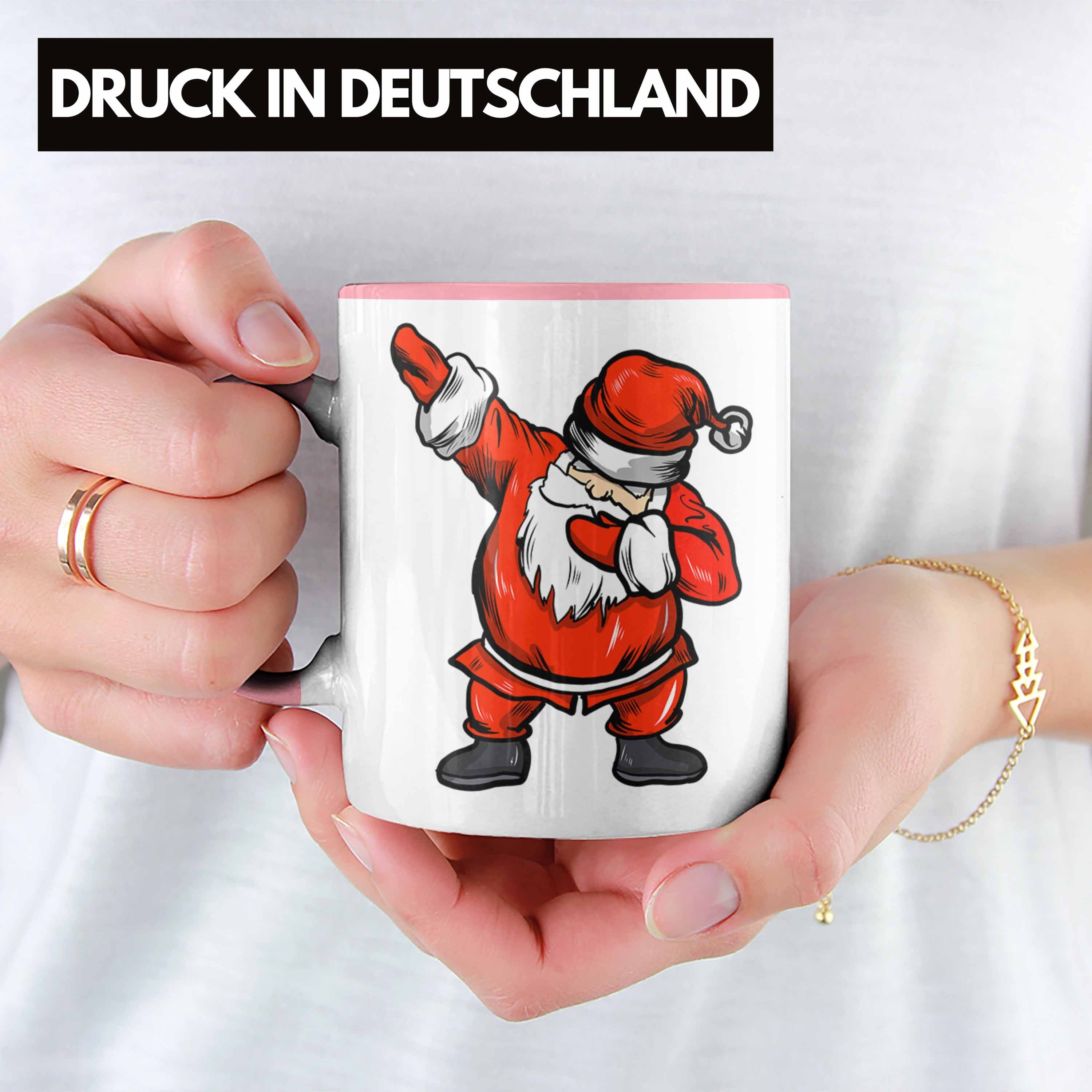 Jungs Kinder Jungen Weihnachtstasse für Mädchen Rosa Becher Grafik Weihnachtsmann Tasse - Trendation Cute Lebkuchen Trendation Geschenk Lustig Dab Weihnachten Tasse