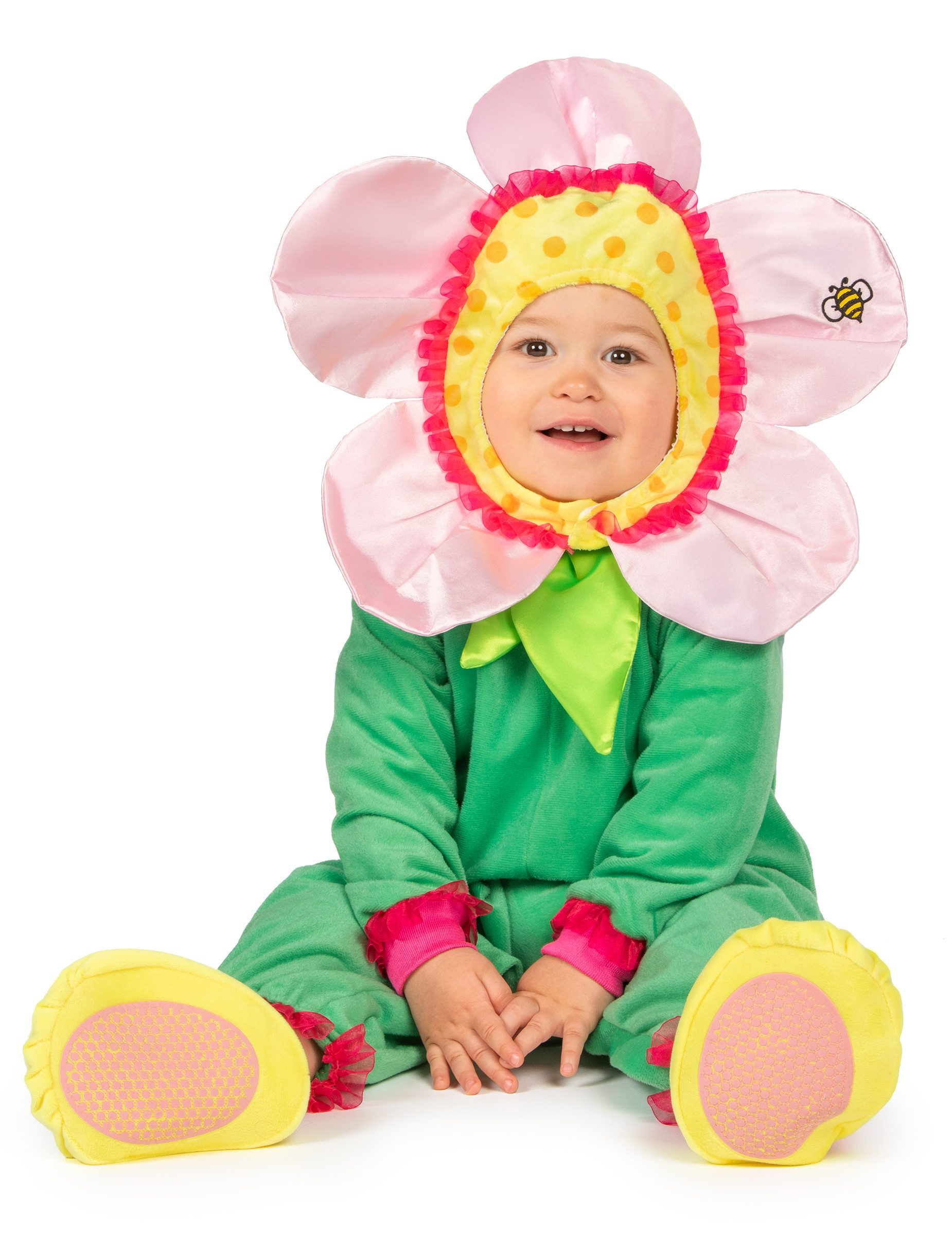 JADEO Kostüm Kostüm Blumen für Babys Premium rosa-grün-gelb