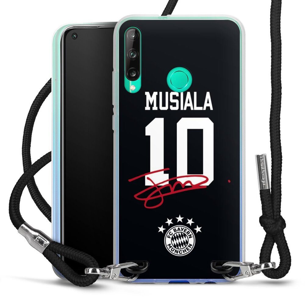 DeinDesign Handyhülle FC Bayern München Jamal Musiala FCB Musiala 10, Huawei P40 Lite E Handykette Hülle mit Band Case zum Umhängen