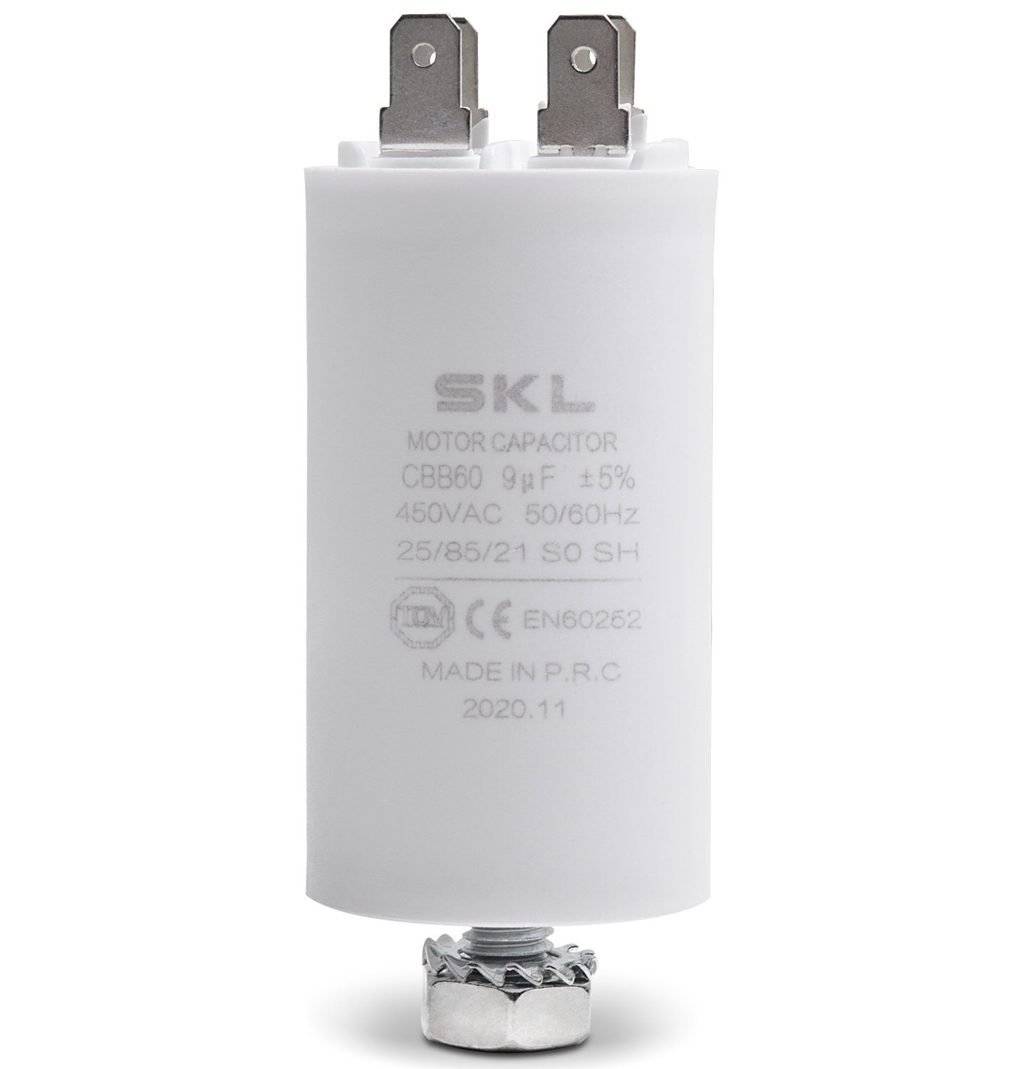 Hausgeräte Kondensator elektrische und mit Montagezubehör Steckfahnen Befestigungsschraube, 9,00µF VIOKS 450V für