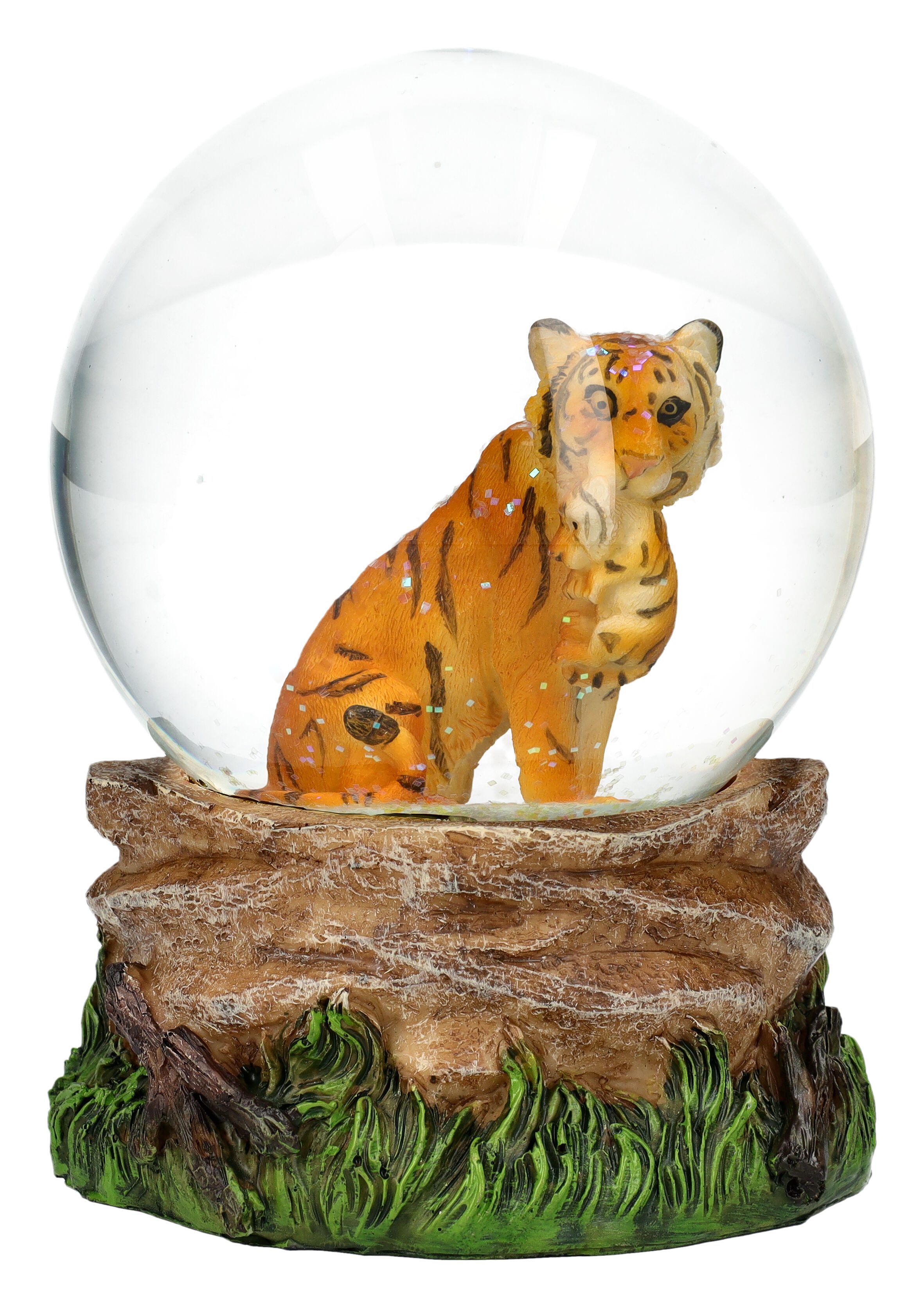 Figuren Shop GmbH Schneekugel Schneekugel mit Tiger-Figur - Dekoration Dekofigur Tierfigur Tier Deko