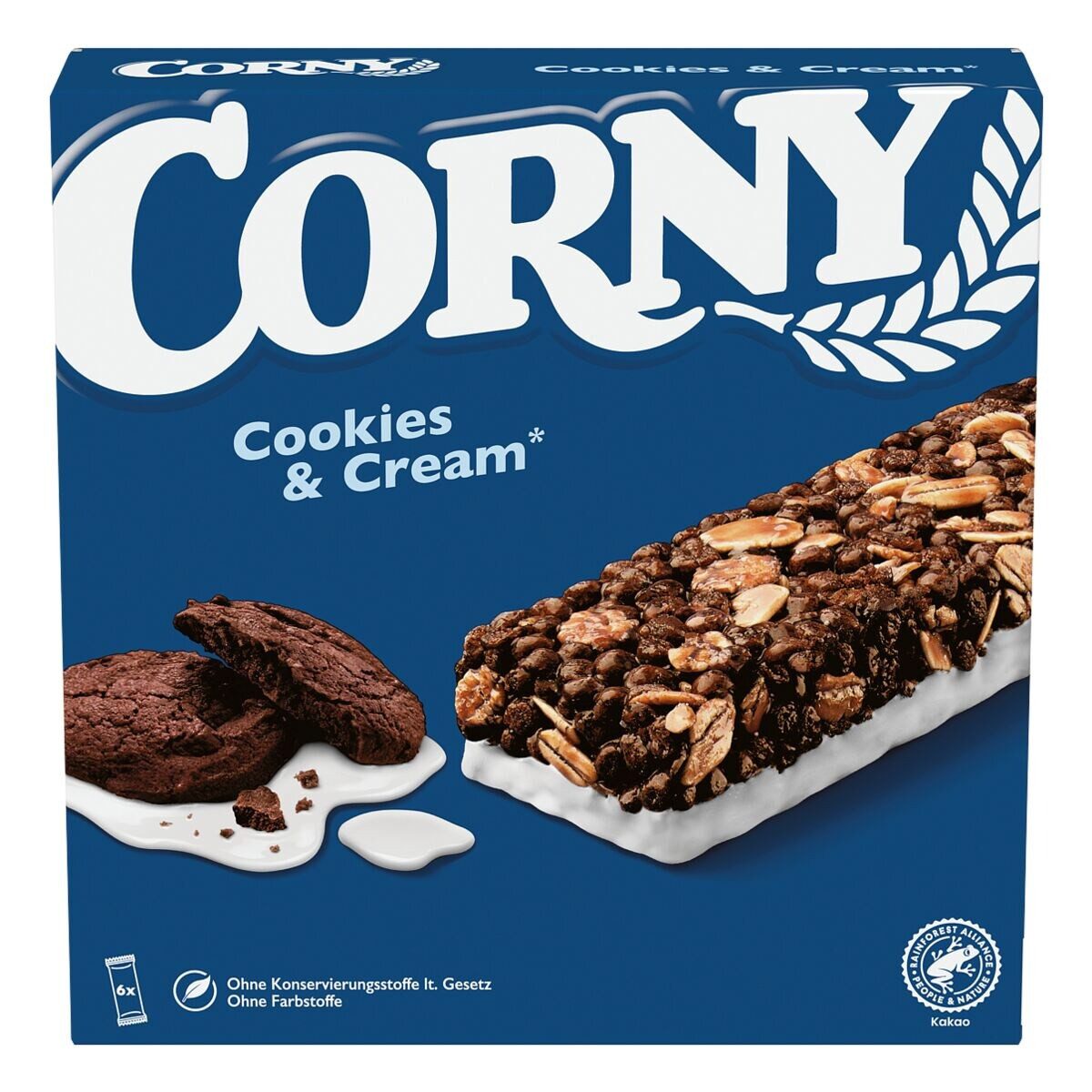 CORNY Riegel Classic Cookies & Cream, 6 Müsliriegel