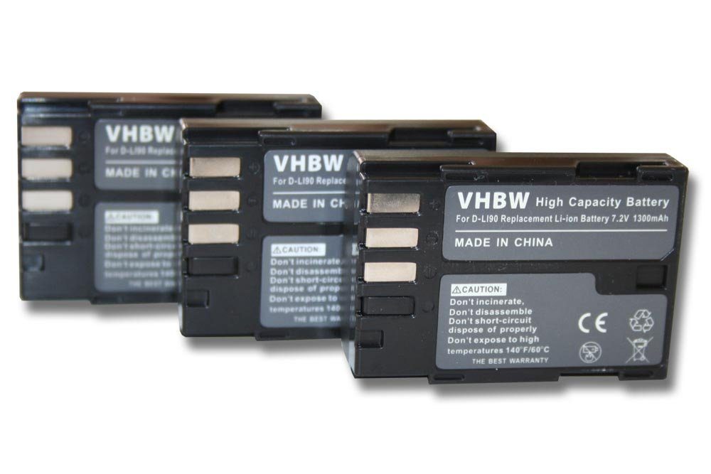vhbw kompatibel mit Pentax K-7 D-SLR, K-5 IIs, K645D Kamera-Akku Li-Ion 1300 mAh (7,2 V)