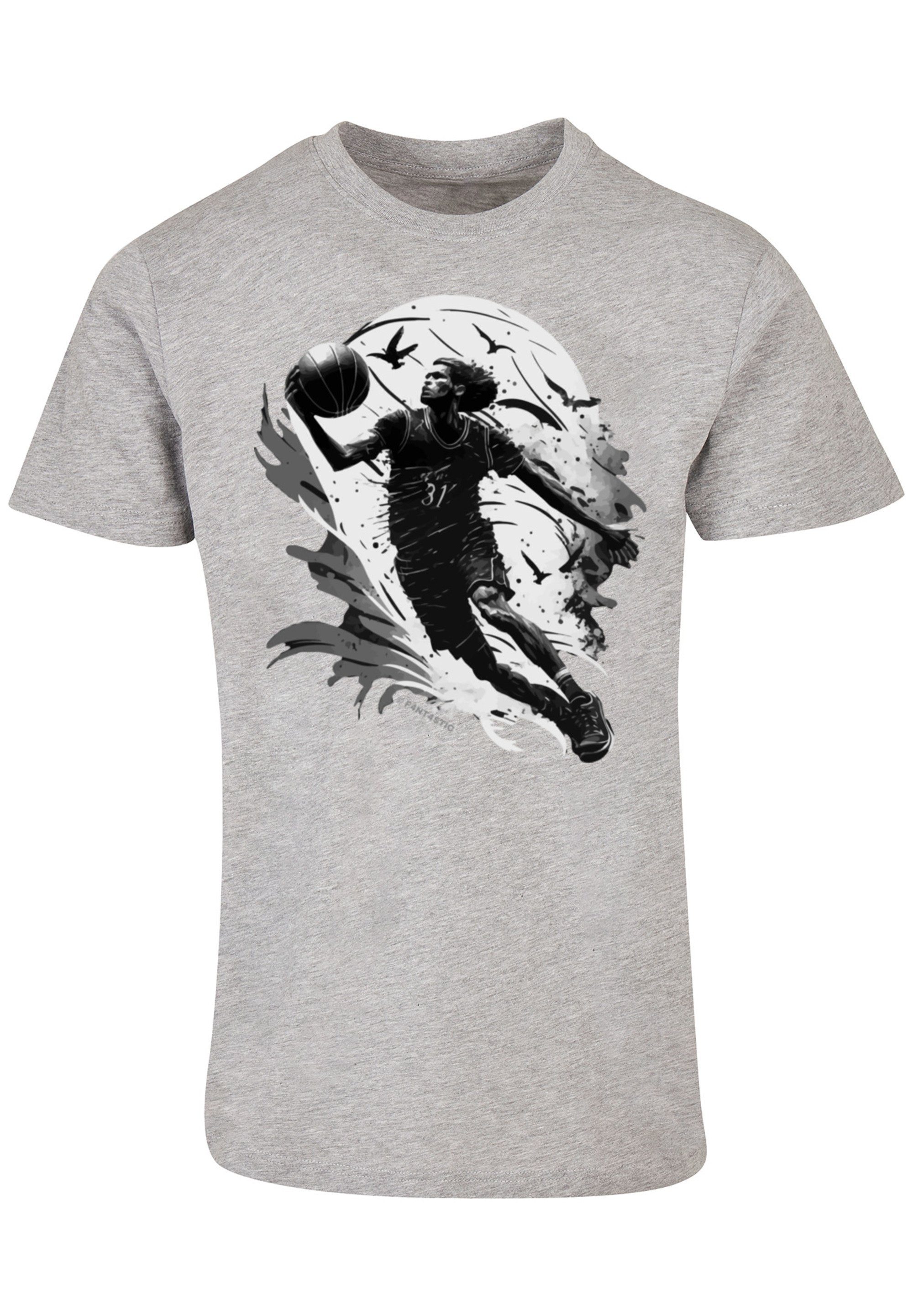 Spieler T-Shirt F4NT4STIC grey heather Basketball Print