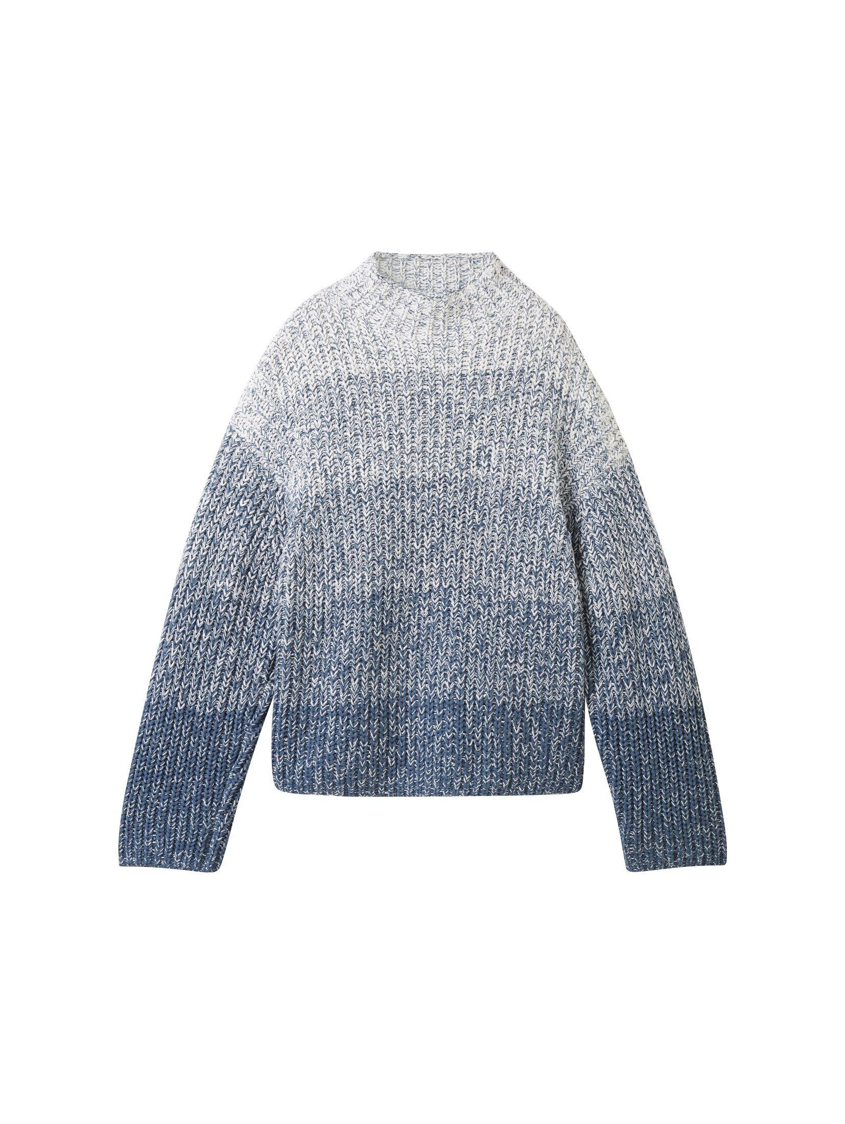 Farbverlauf Strickpullover TOM TAILOR Strickpullover knitted blue gradient mit