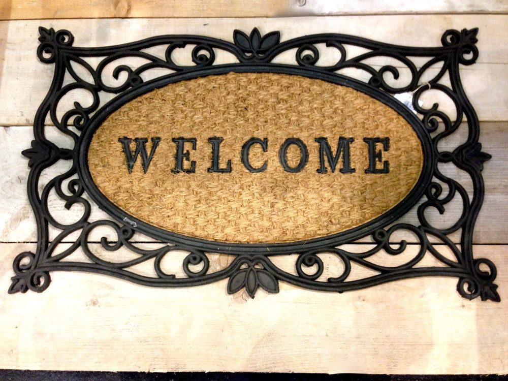 Fußmatte Fußmatte Welcome, Matte für den Hauseingang -Türmatte im Landhausstil, Antikas