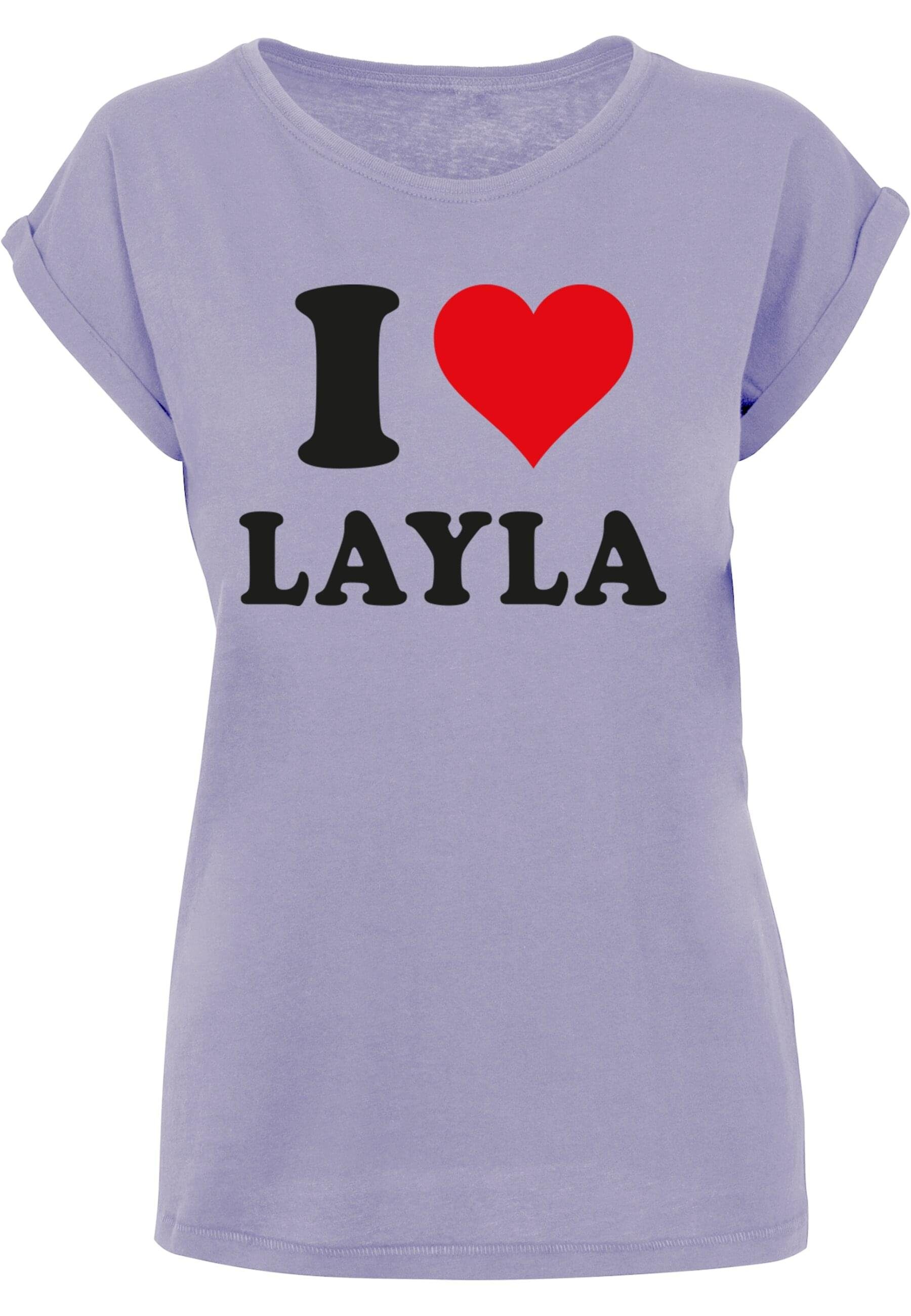 I Love Merchcode lilac T-Shirt (1-tlg) T-Shirt Ladies Layla Damen