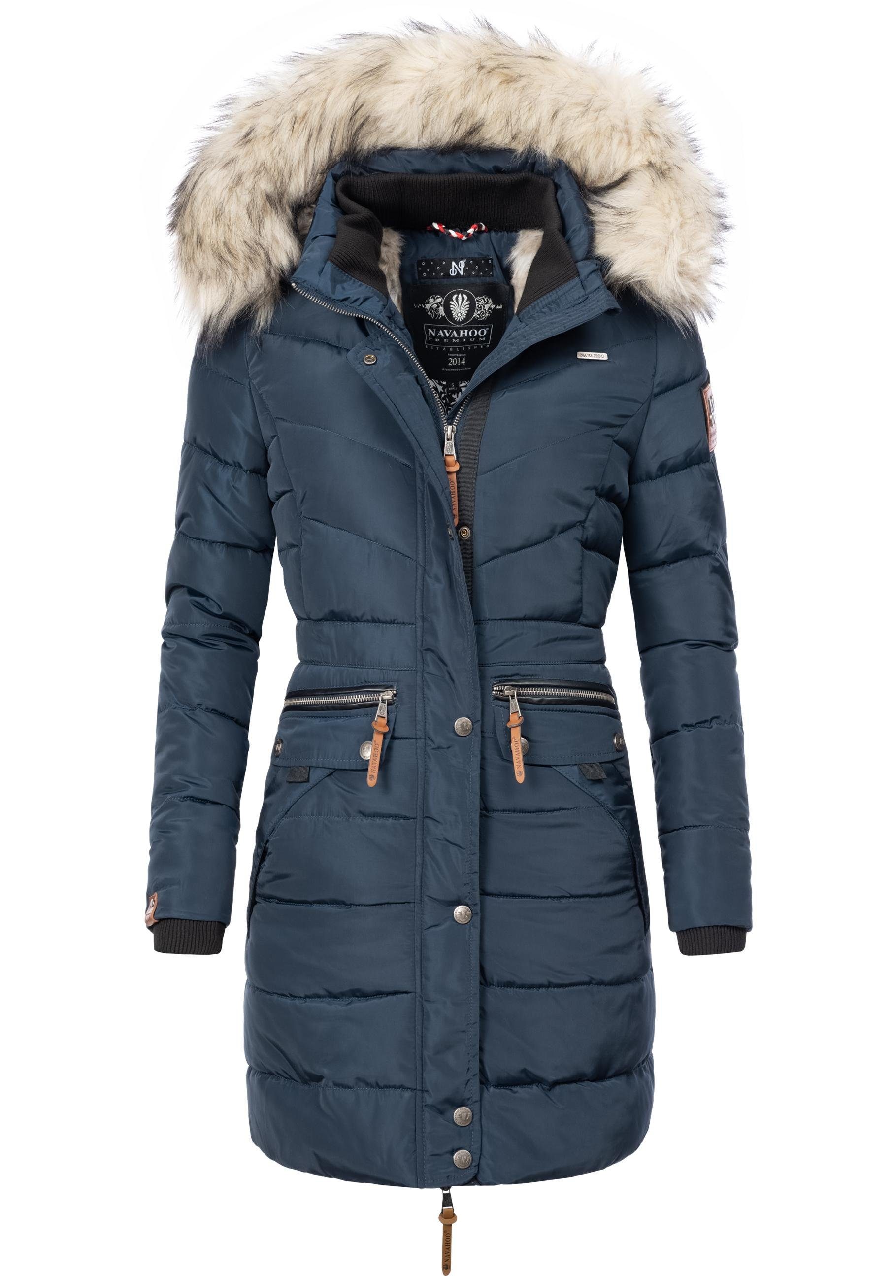 Navahoo Steppmantel Paula stylischer Winter Parka m. edlem Fellimitat günstig online kaufen