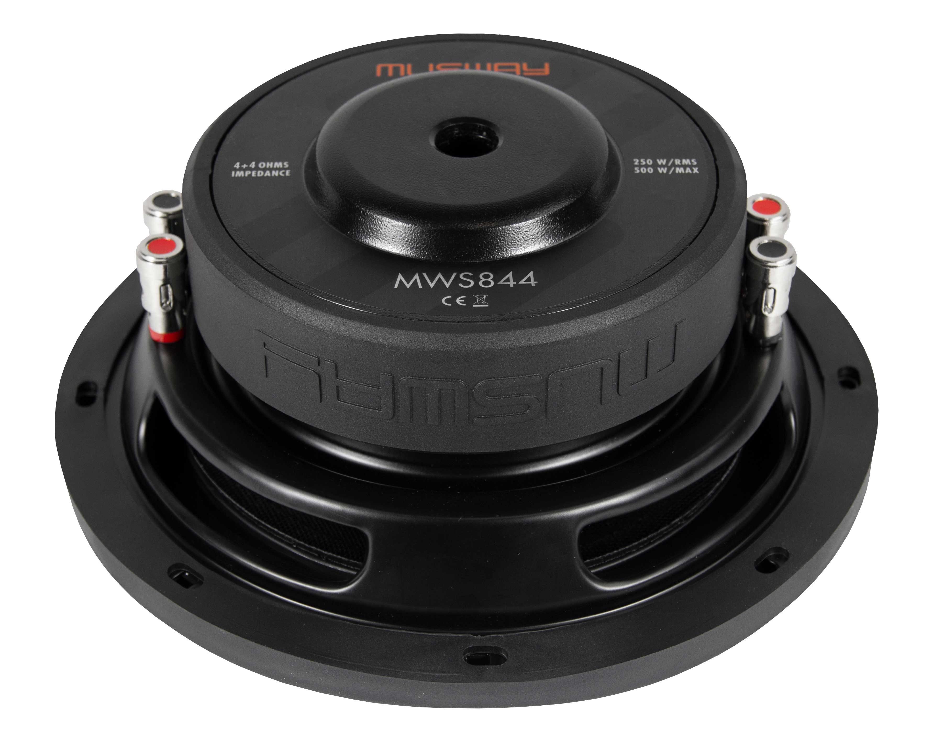 Musway Musway MWS844, 8“ FLAT Subwoofer 8“ (20 cm) FLACH Subwoofer 4 + 4 Ohm Auto-Subwoofer (250 W, max.: W 20 cm)