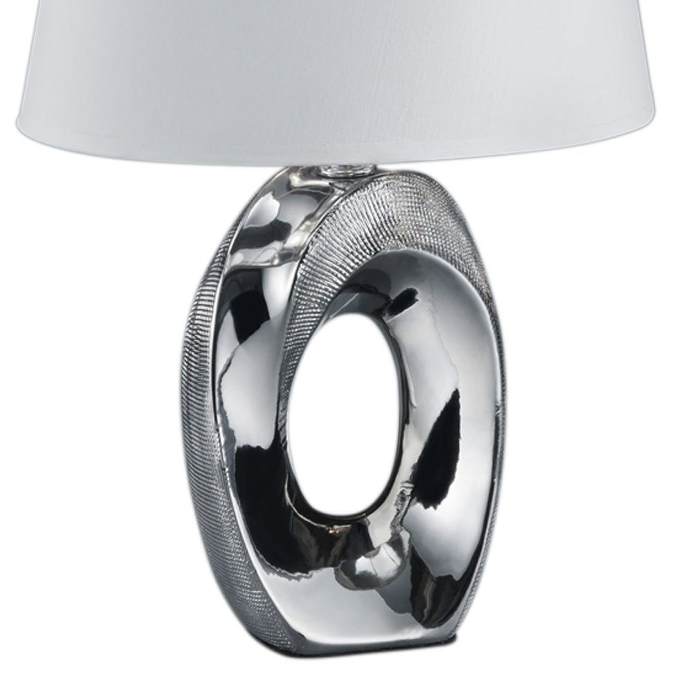 etc-shop LED Tischleuchte, Leuchtmittel inklusive, Zimmer- Warmweiß, Schlaf Tisch silber-weiß Nacht Design Schreib Leuchte