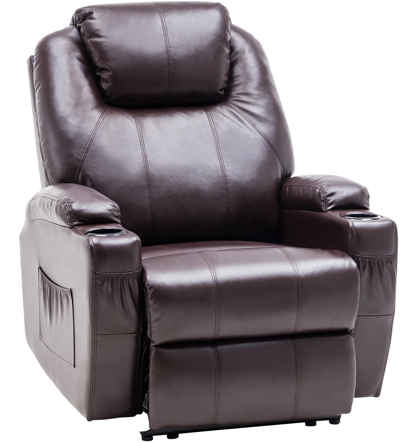 MCombo Relaxsessel MCombo Elektrisch Relaxsessel Massagesessel Fernsehsessel 7061, mit Liegefunktion, mit Vibration Heizung, Kunstleder, 92 x 92 x 109 cm