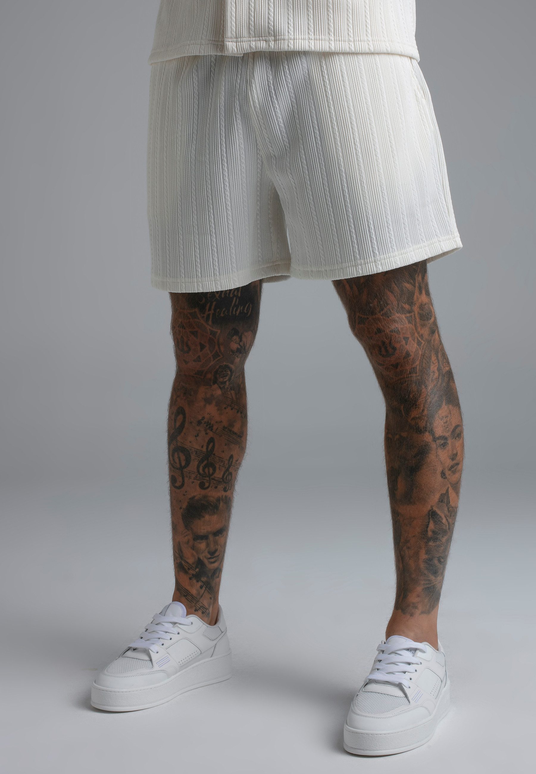 Siksilk Shorts SikSilk Herren Ecru Textured Shorts