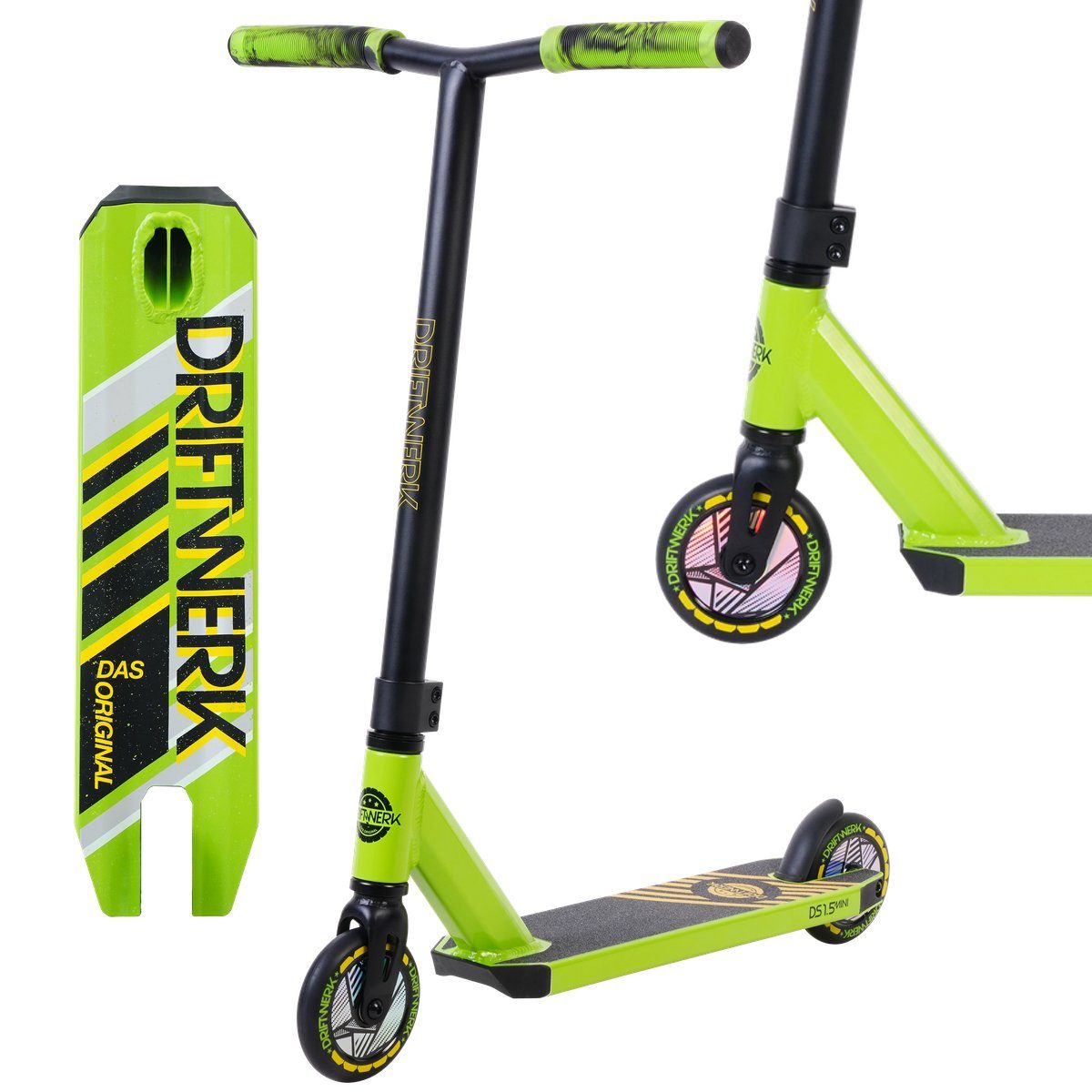 Driftwerk Stuntscooter Freestyle Kinderroller Tretroller DS1.5 Mini Green