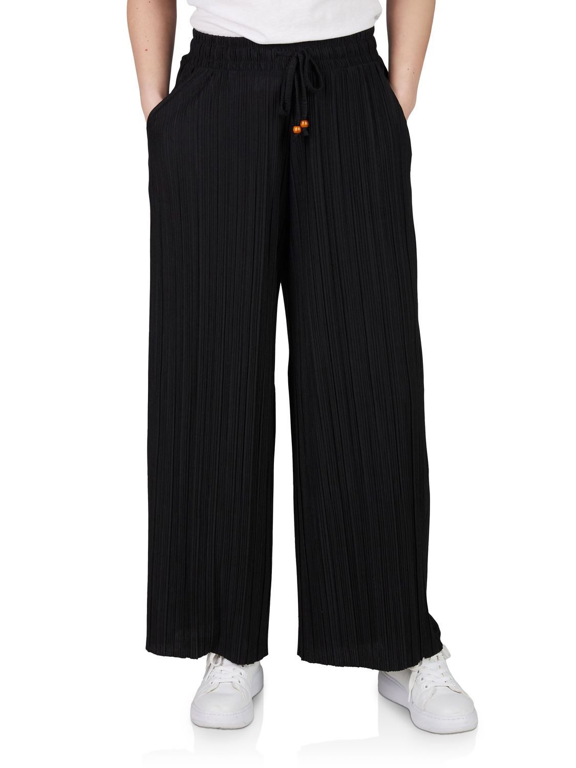 DENIMFY Chinohose Damen Palazzo Hose DFBrenda Loose Fit 7/8 Culotte mit Taschen