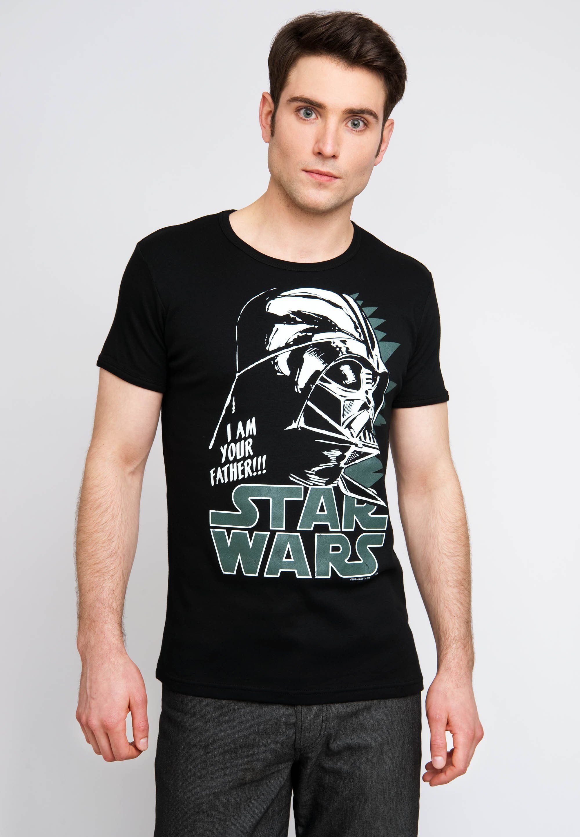 LOGOSHIRT T-Shirt Darth Vader Logoprint mit markantem