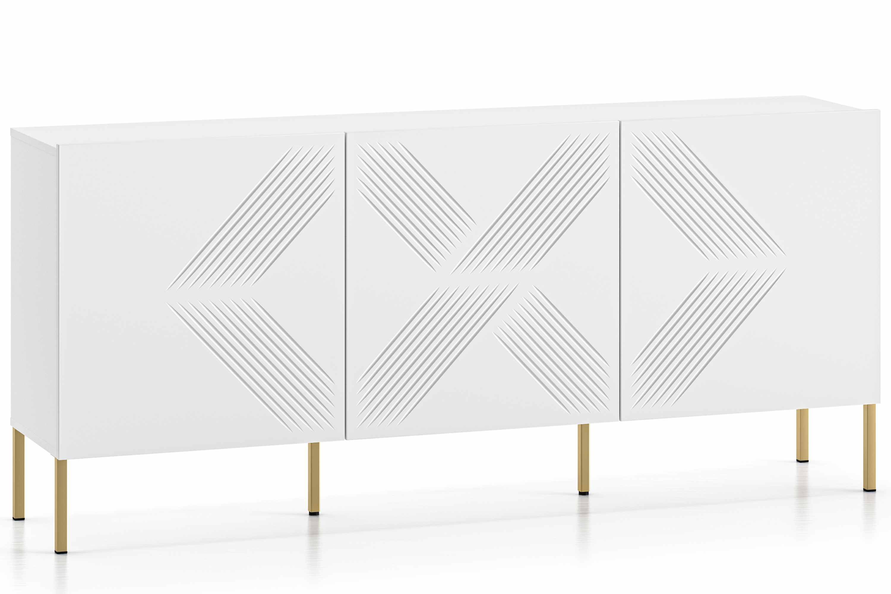 KONSIMO® Kommode NEBRO Kommode, hergestellt in der EU, hohe Metallfüße, Soft-Close-Funktion, Elegant