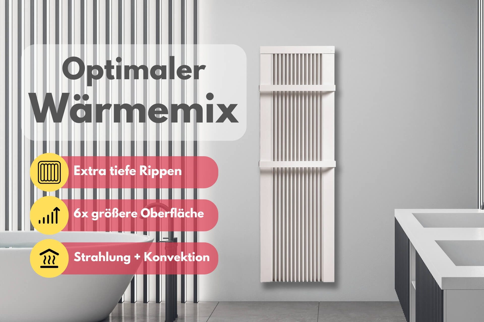 eVARMO Elektro-Heizkörper Badheizung areo bano up, elektrische hohe Flächenspeicherheizung, Digitales Thermostat mit LCD-Display und 4 Knöpfen