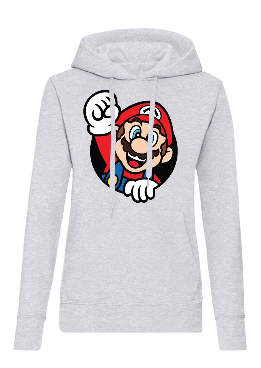 Blondie & Brownie Hoodie Damen Super Mario Faust Konsole Gamer Gaming Spiel Retro Herren Super Mario Hoodie Retro Gaming mit Frontdruck Nerd Style