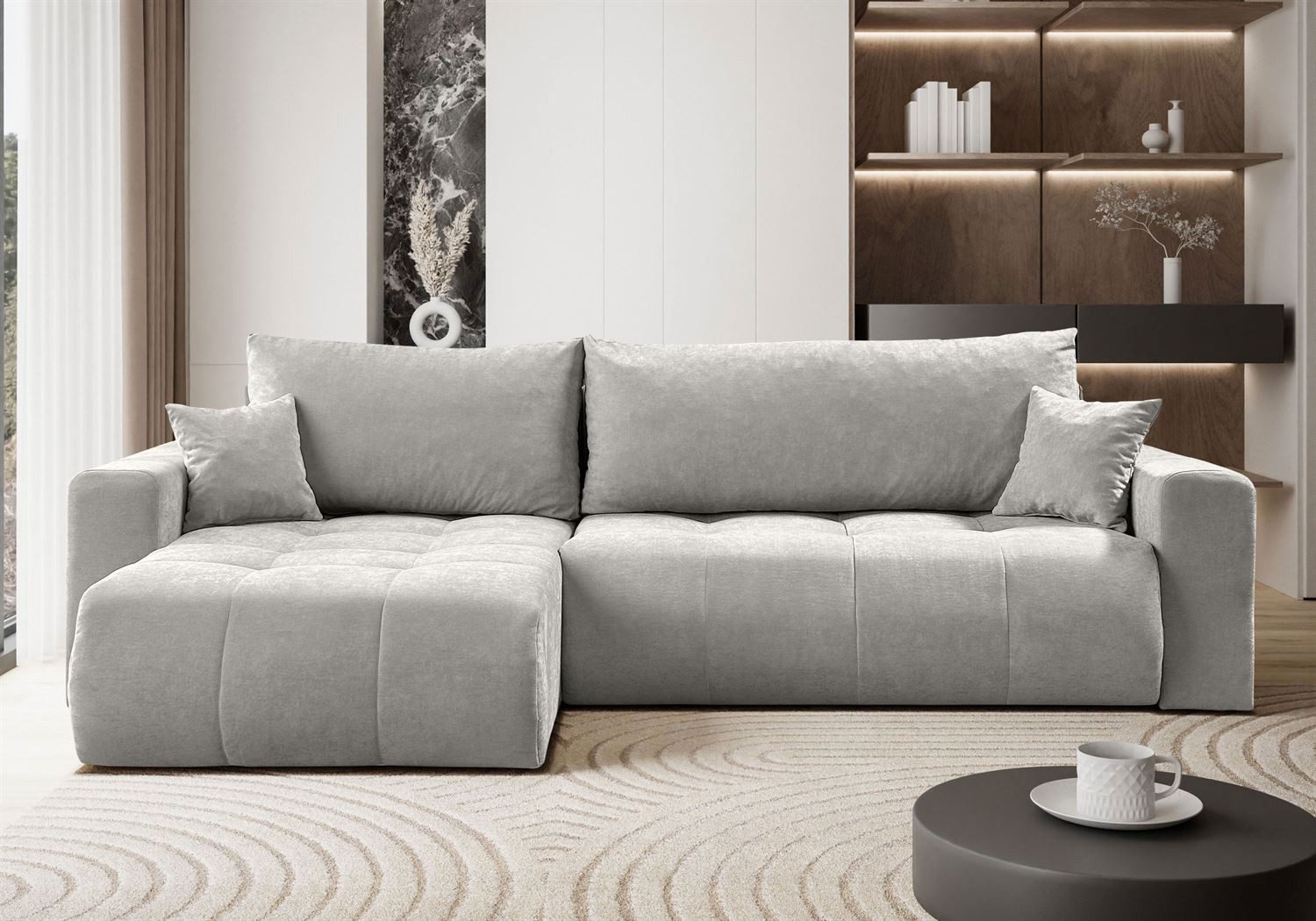 Lookway Ecksofa CLOUD mit Bettfunktion und Bettkasten, 277x83x143 xm
