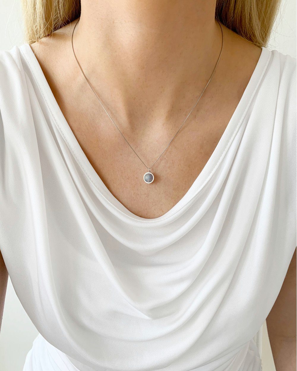 DANIEL CLIFFORD Kette mit Anhänger 'Luna' Damen Halskette Silber 925 Mondst günstig online kaufen