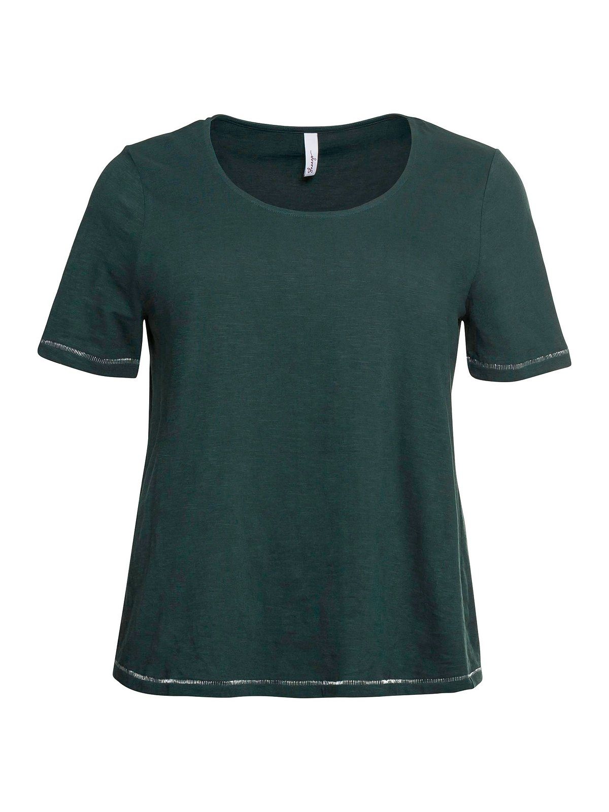Sheego T-Shirt Große Größen auf tiefgrün mit hinten Print der Schulter