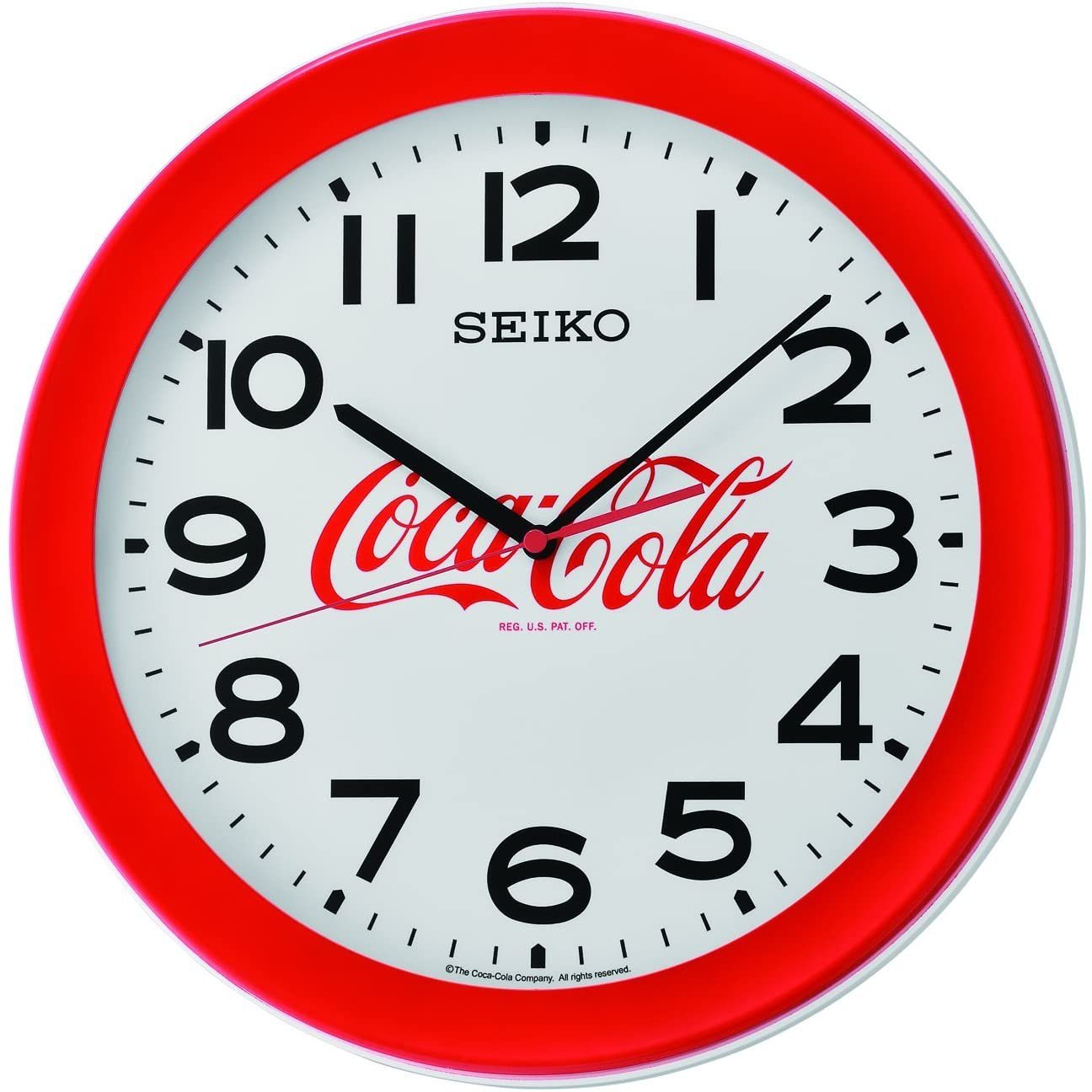 Seiko Wanduhr Seiko 3 Zeiger Quarz-Uhrwerk Wanduhr Coca-Cola - rot QXA922R