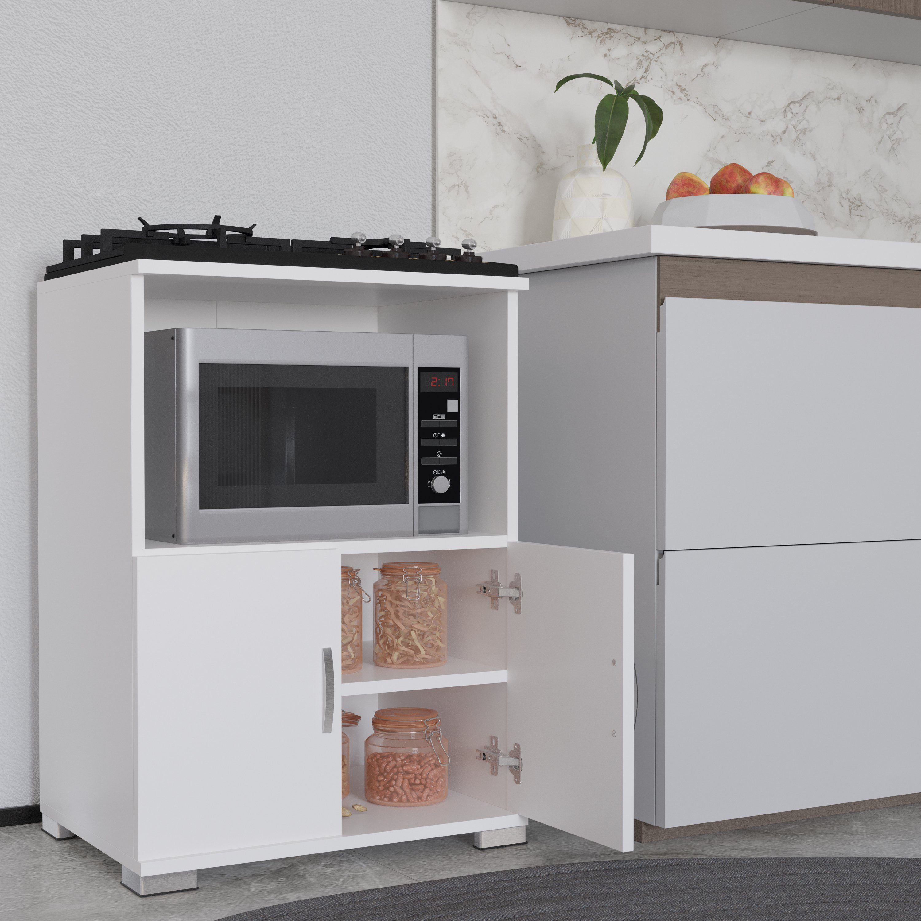 VCM Unterschrank Küchenschrank Kommode Buffet Mikrowelle Miwelo