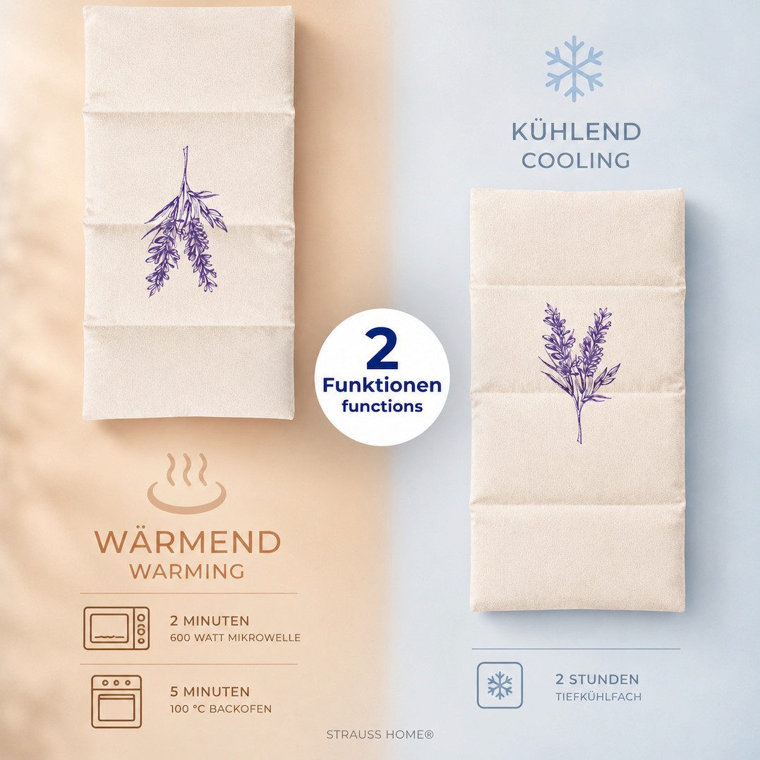 Strauss Home Wärmekissen Lavendelkissen, (1-tlg), Für die Mikrowelle und den Backofen, mit zartem Lavendelaroma
