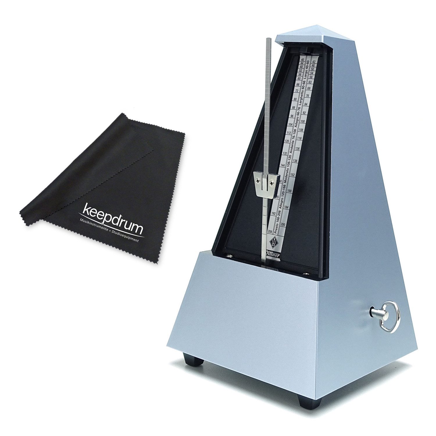 Wittner Metronom Wittner Metronom 845203 mechanisch silberfarben mit Tuch, Mechanisch