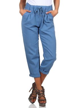 Mississhop 7/8-Hose Damen Baumwollhose Capri Hose Haremhose M.373