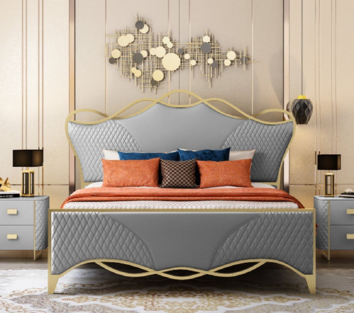 JVmoebel Bett Stilvolles Schlafzimmer Bett Designer Kunstleder Doppelbett (1-tlg., 1x Bett), Made in Europa