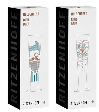 Ritzenhoff Bierglas Dekomiro Ritzenhoff Heldenfest Bier 2er Set 10+12, Kristallglas