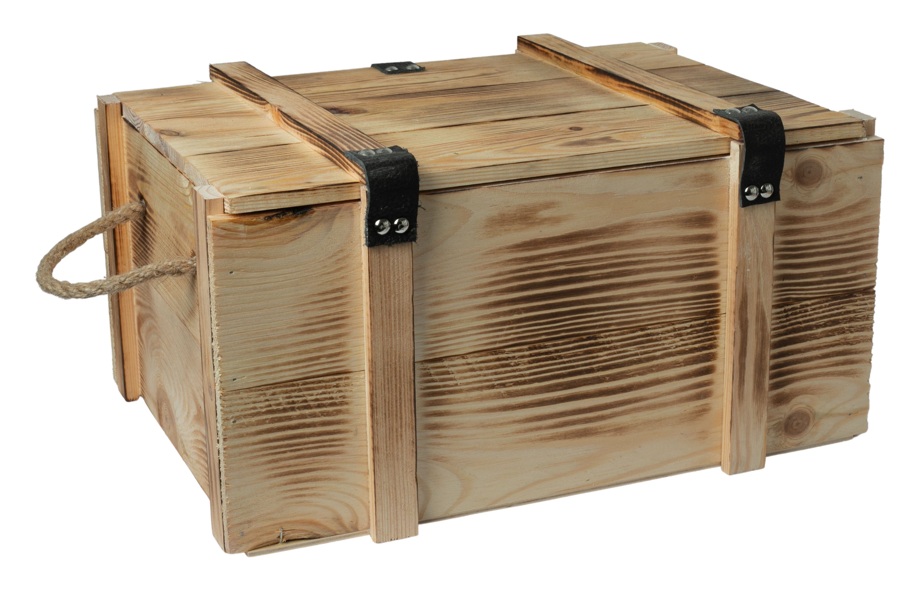 Allzweckkiste Weinbox 6er geflammt inkl. Holzwolle Weinkiste Geschenkekiste Holzkist