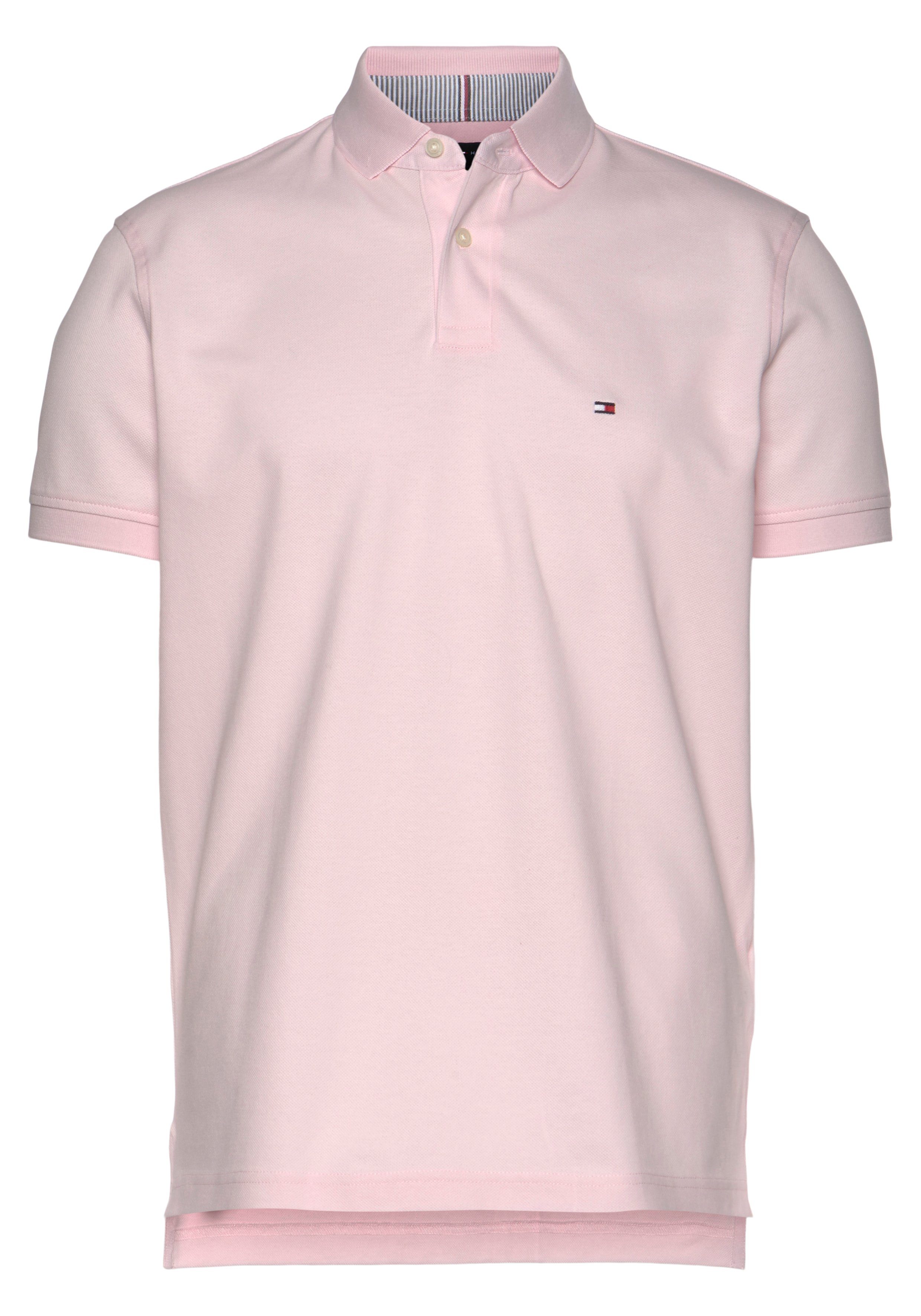 light REGULAR mit am Tommy Kragen innen Tommy Kontraststreifen 1985 Poloshirt POLO pink Hilfiger Hilfiger