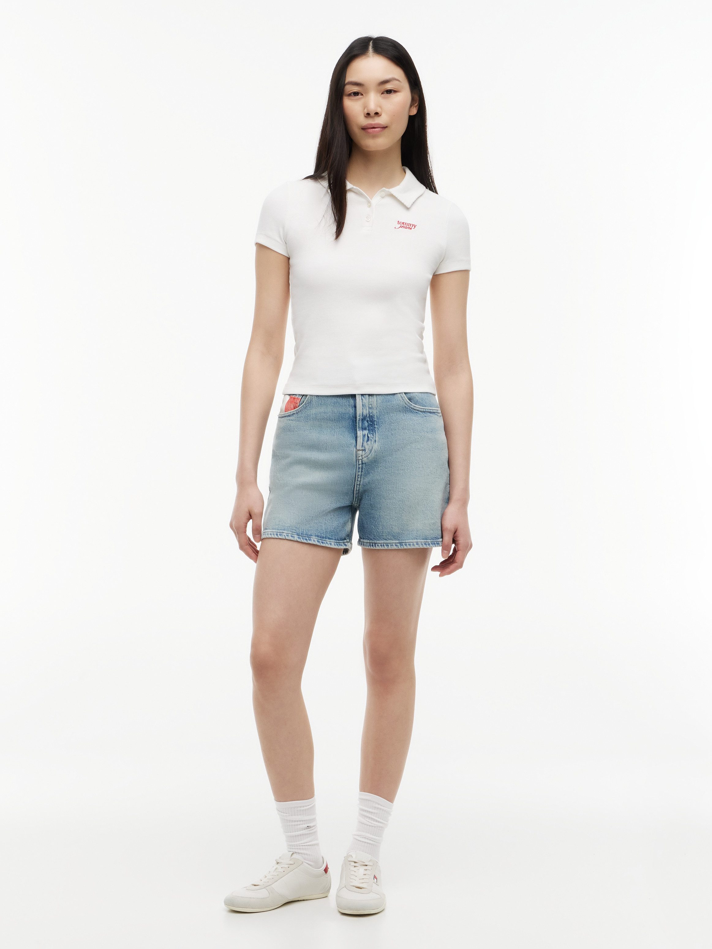 Tommy Jeans Jeansshorts MOM SHORT RWB CBF CJ6115 Baumwollmischung, Mom Fit, high rise – Bild 4 von 5