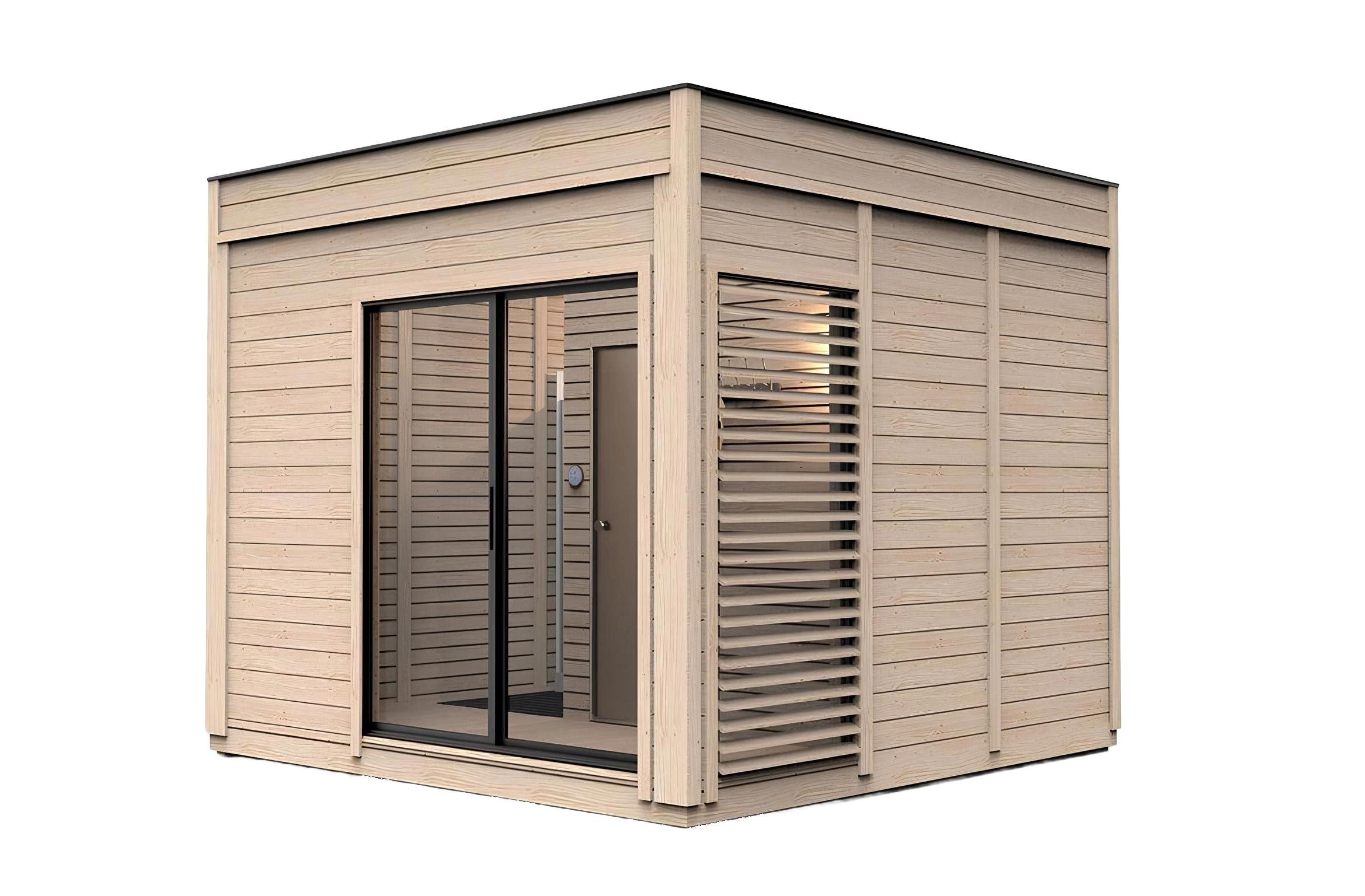 Xlmoebel Saunahaus Gartensauna Panorama aus Kiefernholz - Holzsauna für den Außenbereich, (Holzsauna) Hergestellt in Europa
